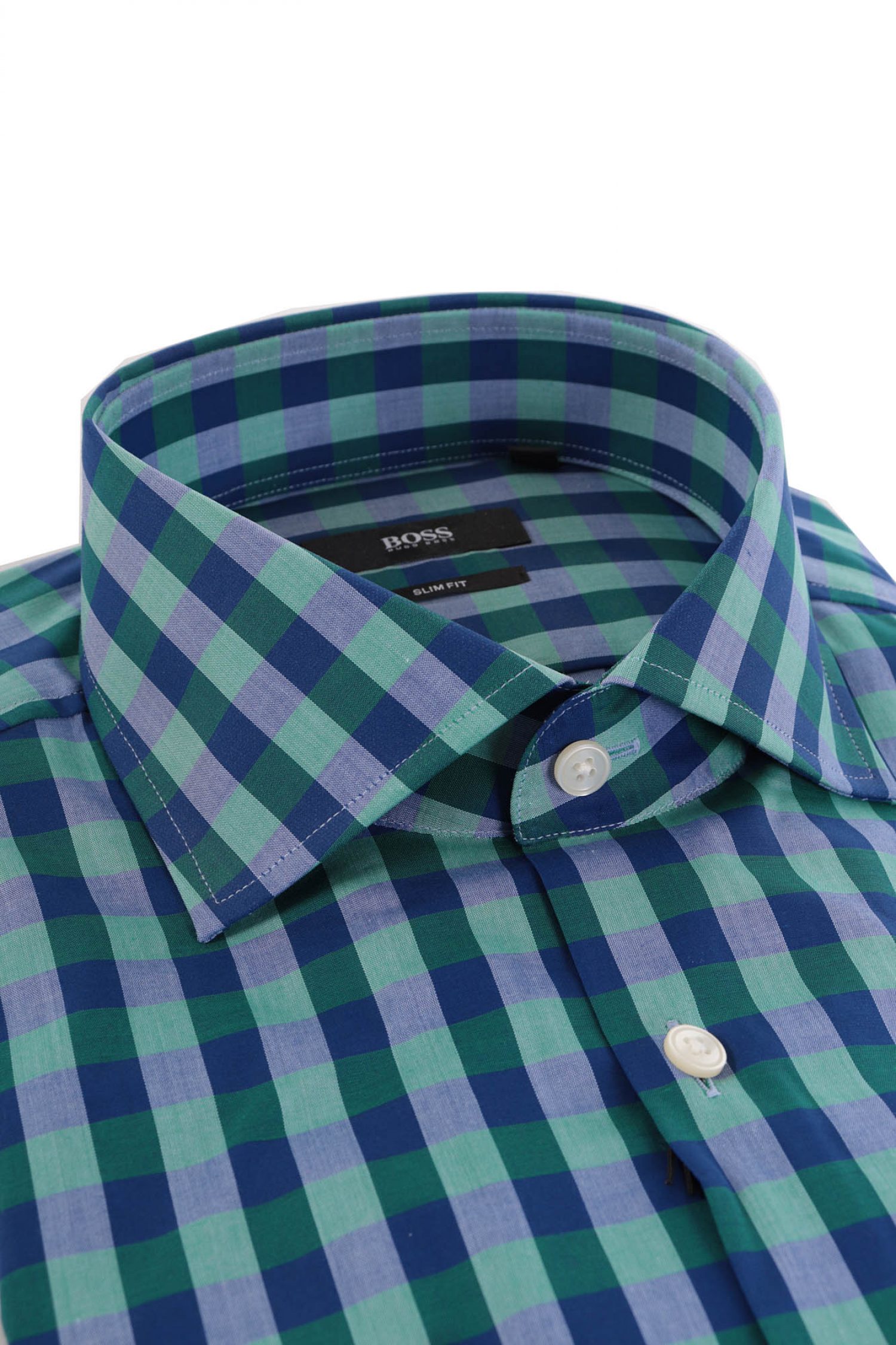 BOSS ΠΟΥΚΑΜΙΣΟ JARON SLIM FIT ΚΑΡΩ ΠΡΑΣΙΝΟ