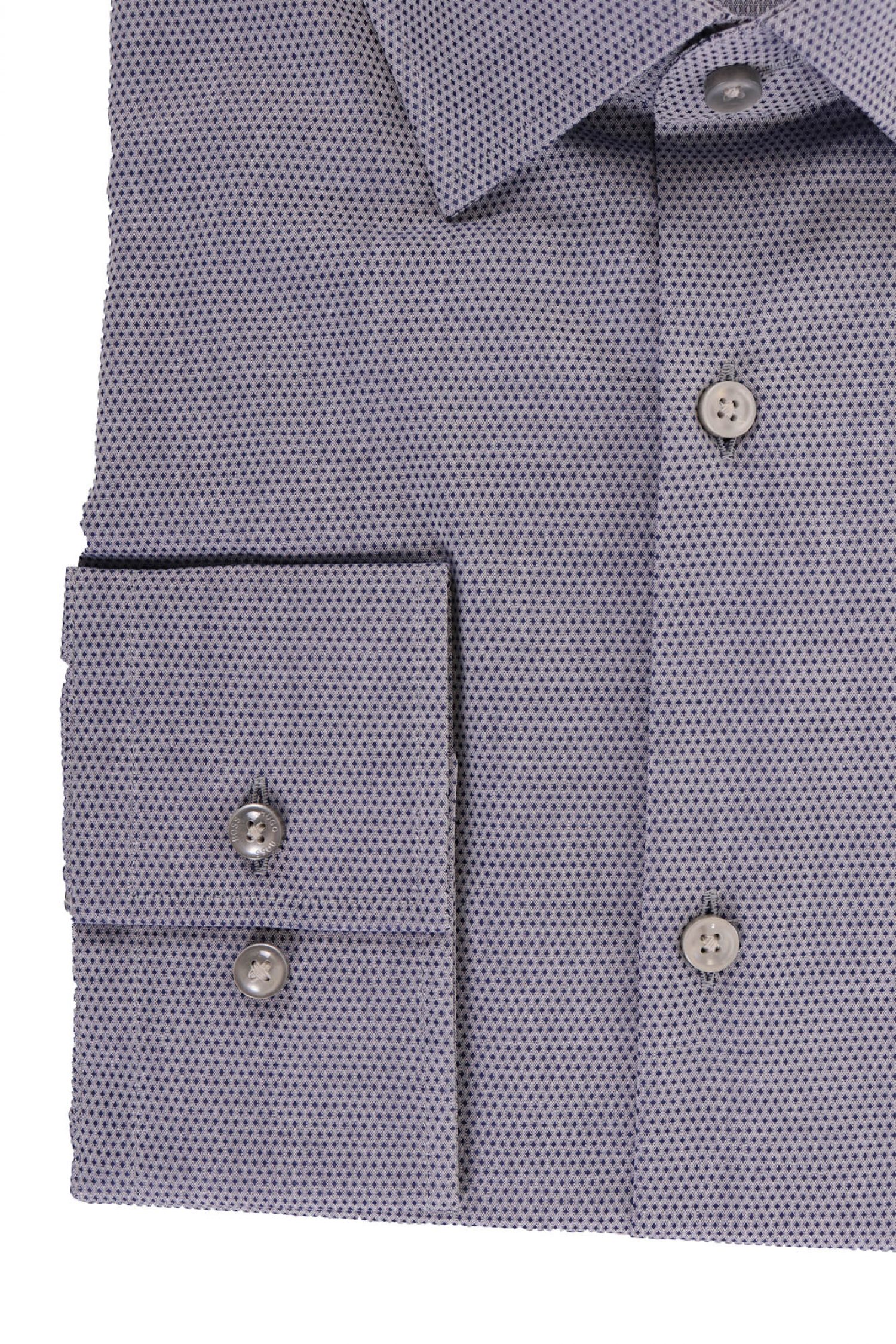 BOSS ΠΟΥΚΑΜΙΣΟ ΜΙΚΡΟΣΧΕΔΙΟ SLIM FIT JENNO ΜΠΛΕ