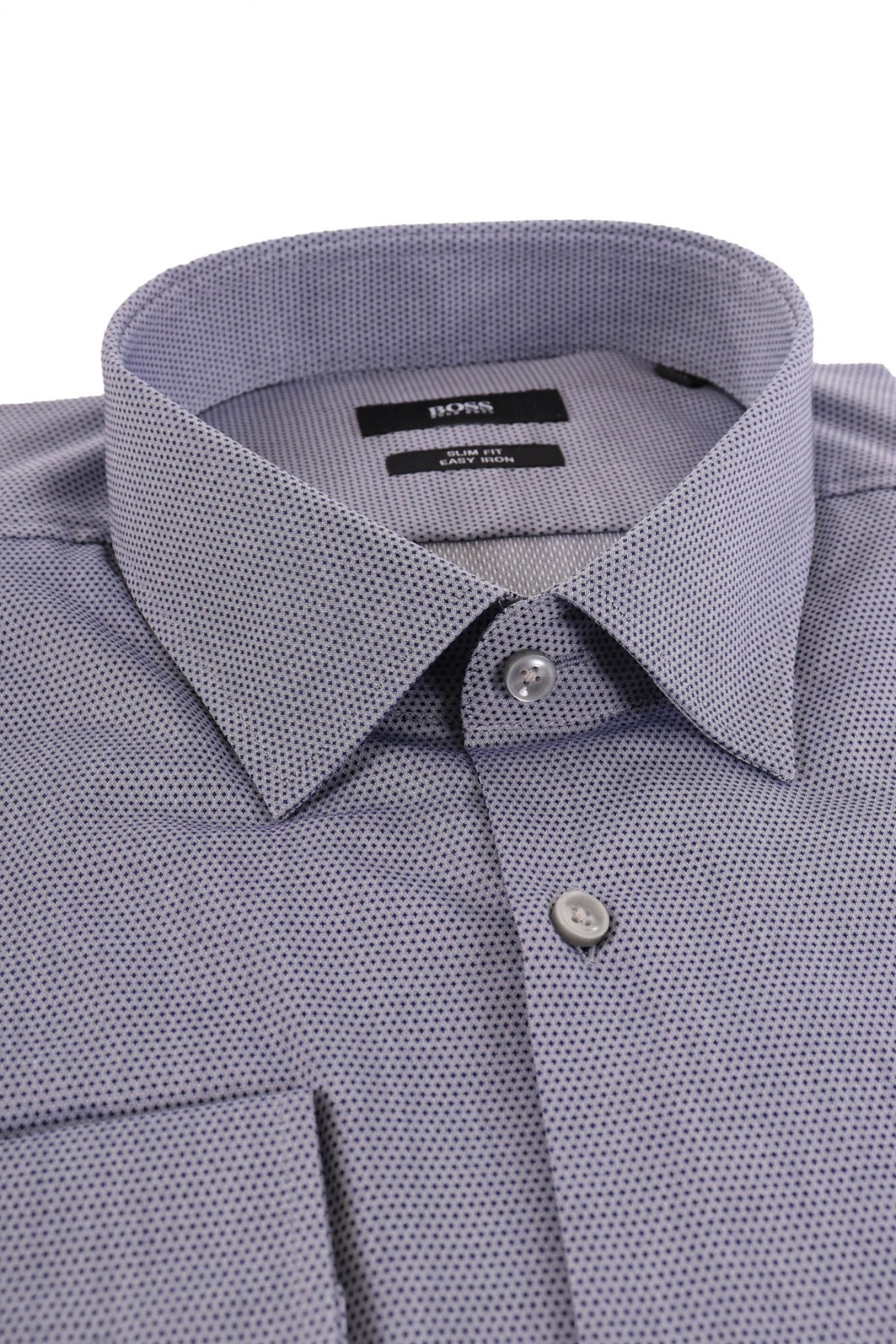 BOSS ΠΟΥΚΑΜΙΣΟ ΜΙΚΡΟΣΧΕΔΙΟ SLIM FIT JENNO ΜΠΛΕ