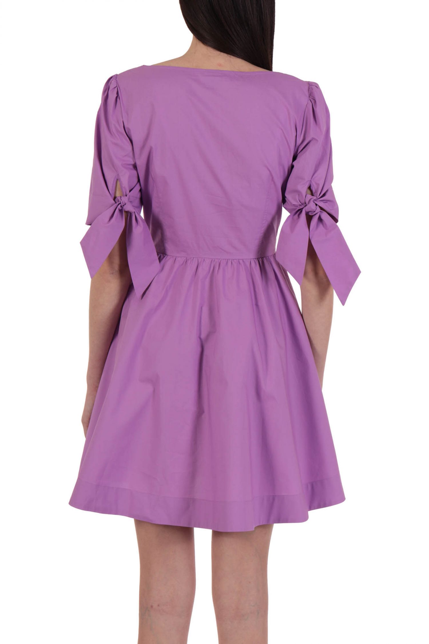 PINKO ΦΟΡΕΜΑ ASSOLTO ABITO POPELINE PESANTE IRIS ΔΕΣΙΜΟ ΜΑΝΙΚΙ ΤΡΟΥΑΚΑΡ ΚΟΥΜΠΙΑ ΜΩΒ φωτογραφία