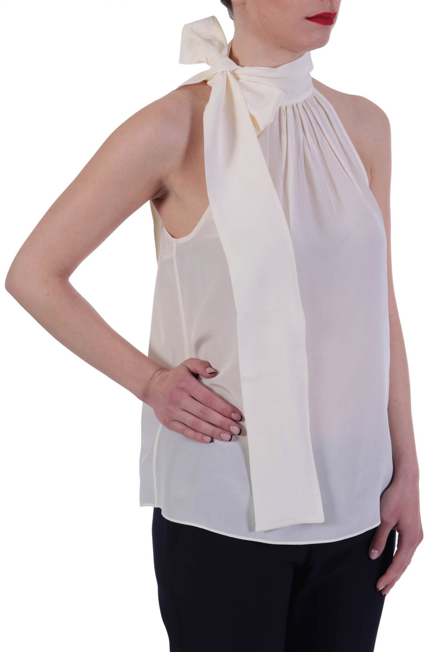 MICHAEL KORS TOP ΠΑΡΤΟΥΣ ΩΜΟΥΣ ΔΕΣΙΜΟ ΛΑΙΜΟ ΕΚΡΟΥ φωτογραφία