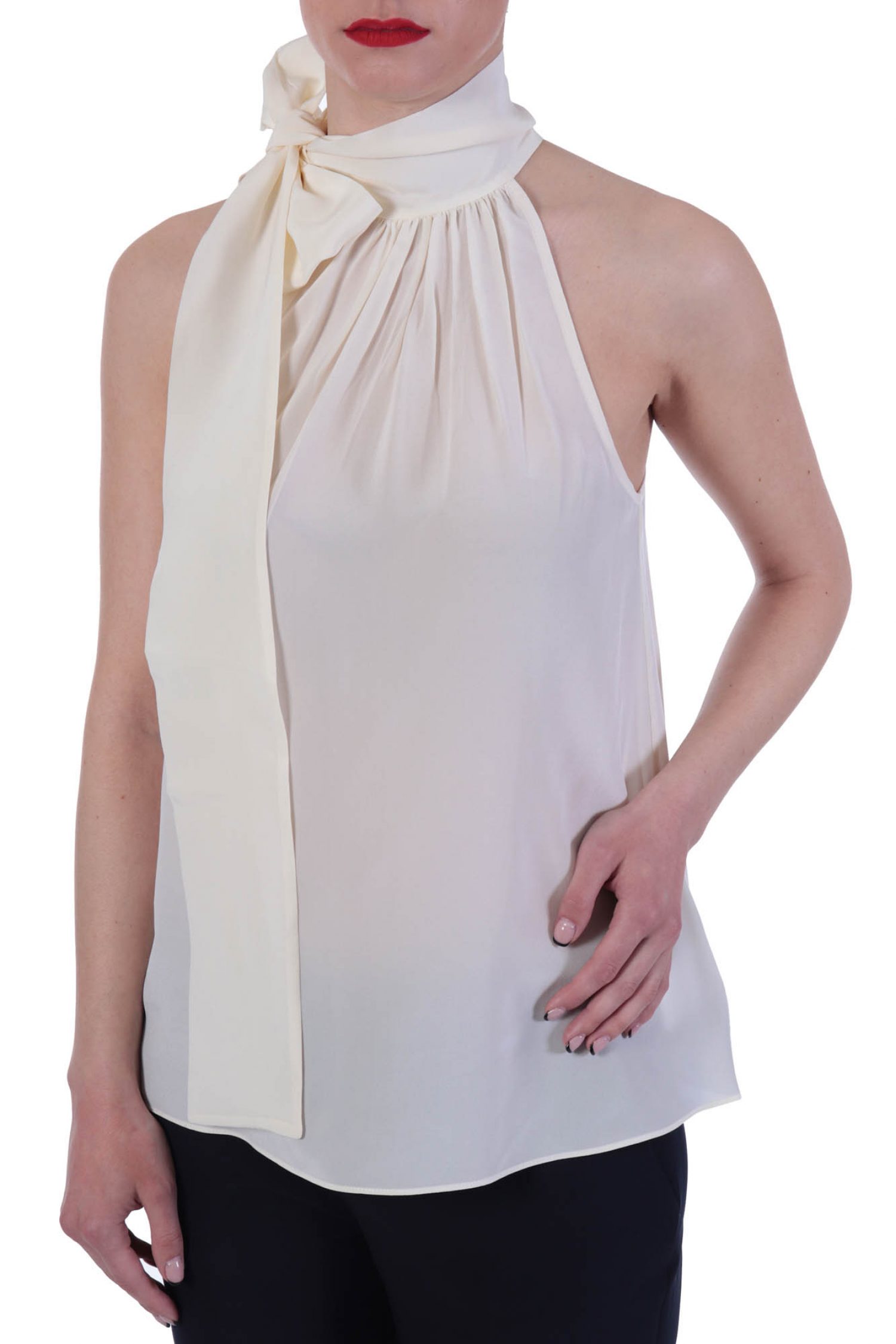 MICHAEL KORS TOP ΠΑΡΤΟΥΣ ΩΜΟΥΣ ΔΕΣΙΜΟ ΛΑΙΜΟ ΕΚΡΟΥ φωτογραφία