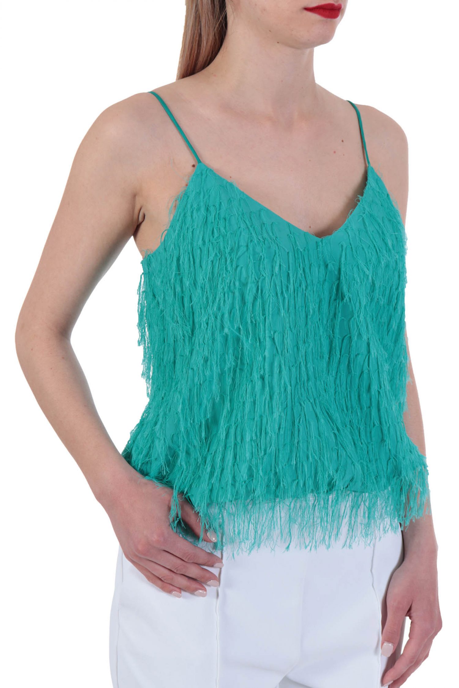 PINKO TOP SFARZOZO ΤΙΡΑΝΤΑ ΚΡΟΣΣΙΑ ΠΡΑΣΙΝΟ φωτογραφία