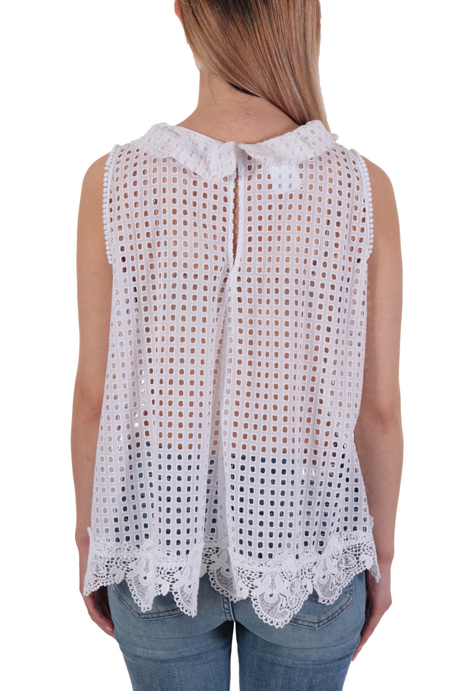 PINKO TOP VEDRAI ΚΟΦΤΟ ΒΟΛΑΝ ΛΑΙΜO ΔΑΝΤΕΛΑ ΛΑΙΜΟ BIRDS ΛΕΥΚΟ