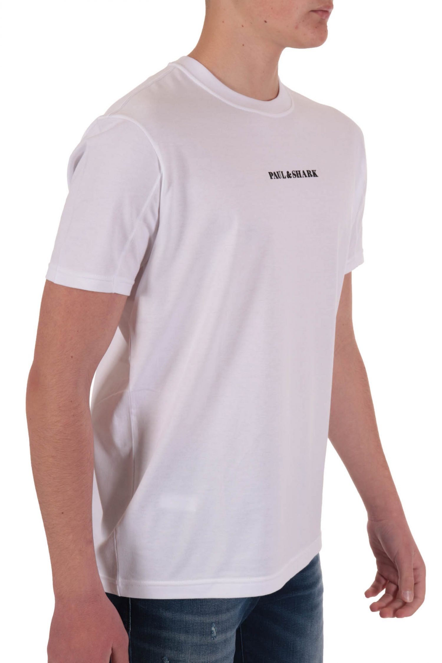 PAUL&SHARK T-SHIRT LOGO ΛΕΥΚΟ φωτογραφία