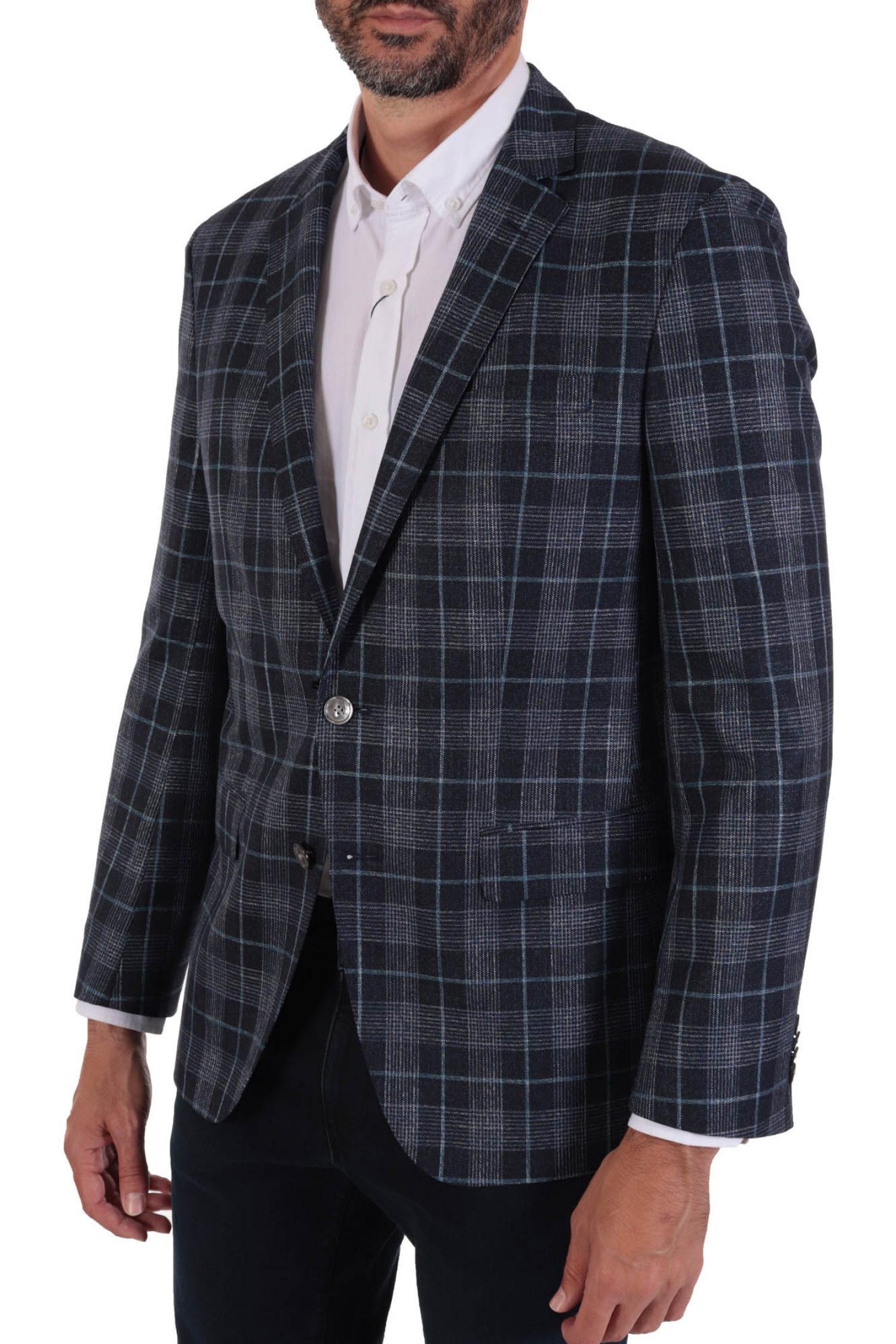 BOSS ΣΑΚΑΚΙ HARTLAY2 SLIM FIT SOFT CONSTRUCTED ΚΑΡΩ ΜΠΛΕ