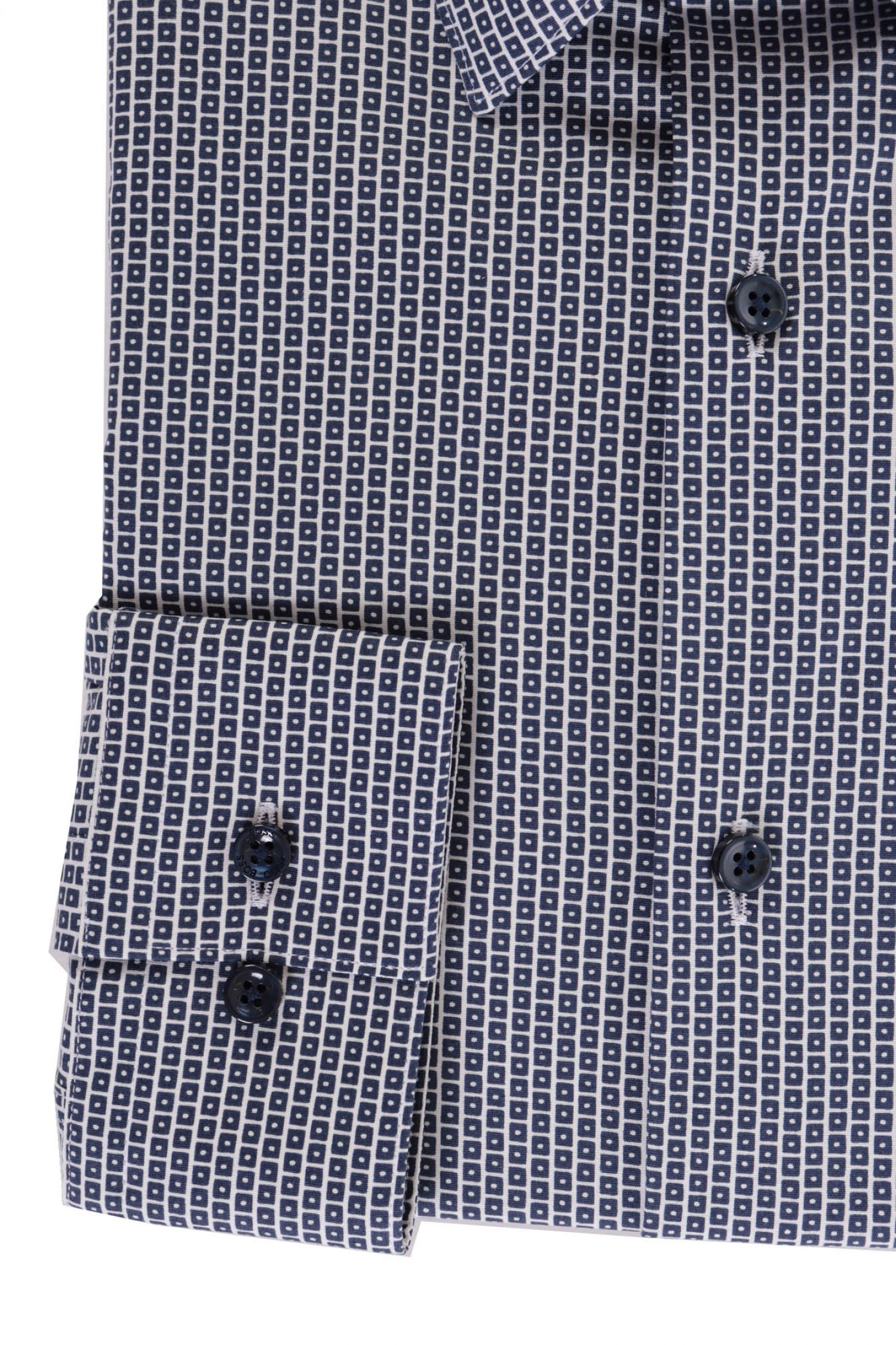 BOSS ΠΟΥΚΑΜΙΣΟ TRAVELER ΜΙΚΡΟΣΧΕΔΙΟ ISKO SLIM FIT ΜΠΛΕ