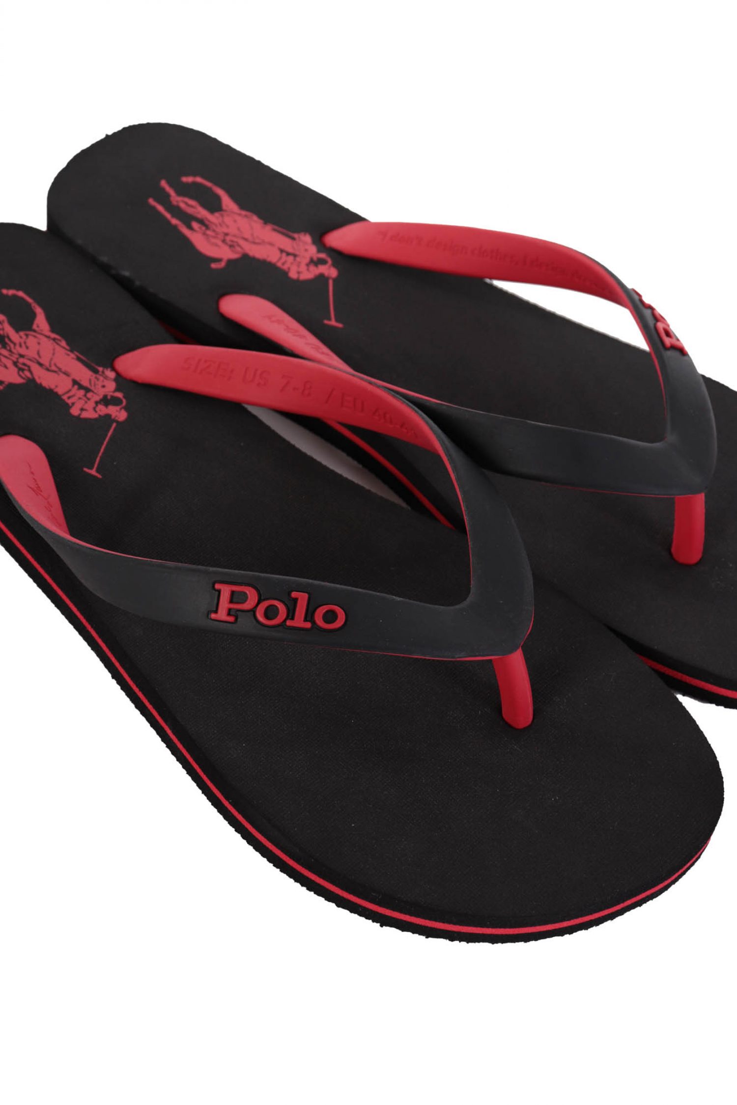 RALPH LAUREN ΠΑΝΤΟΦΛΑ ΘΑΛΑΣΣΗΣ FLIP FLOP BOLT ΜΑΥΡΟ-ΚΟΚΚΙΝΟ φωτογραφία