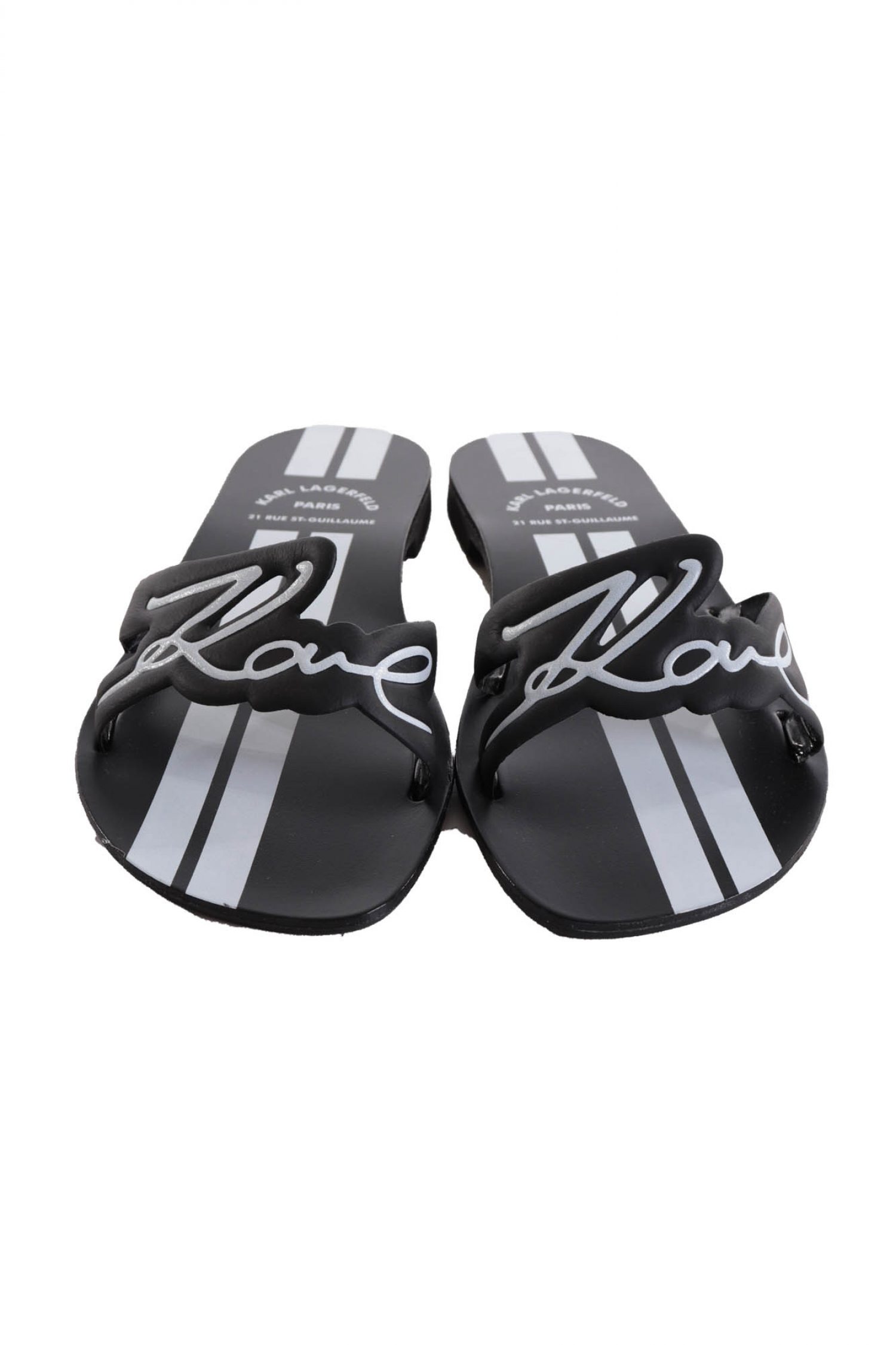 KARL LAGERFELD ΠΑΠΟΥΤΣΙΑ ΠΑΝΤΟΦΛΕΣ KOKOMO SIGNATURE SLIDE ΜΑΥΡΟ φωτογραφία