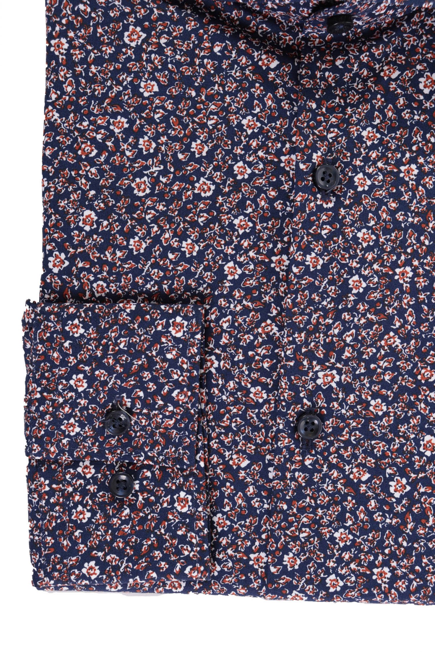 HUGO ΠΟΥΚΑΜΙΣΟ KASON SLIM FIT FLORAL ΚΑΦΕ-ΜΠΛΕ