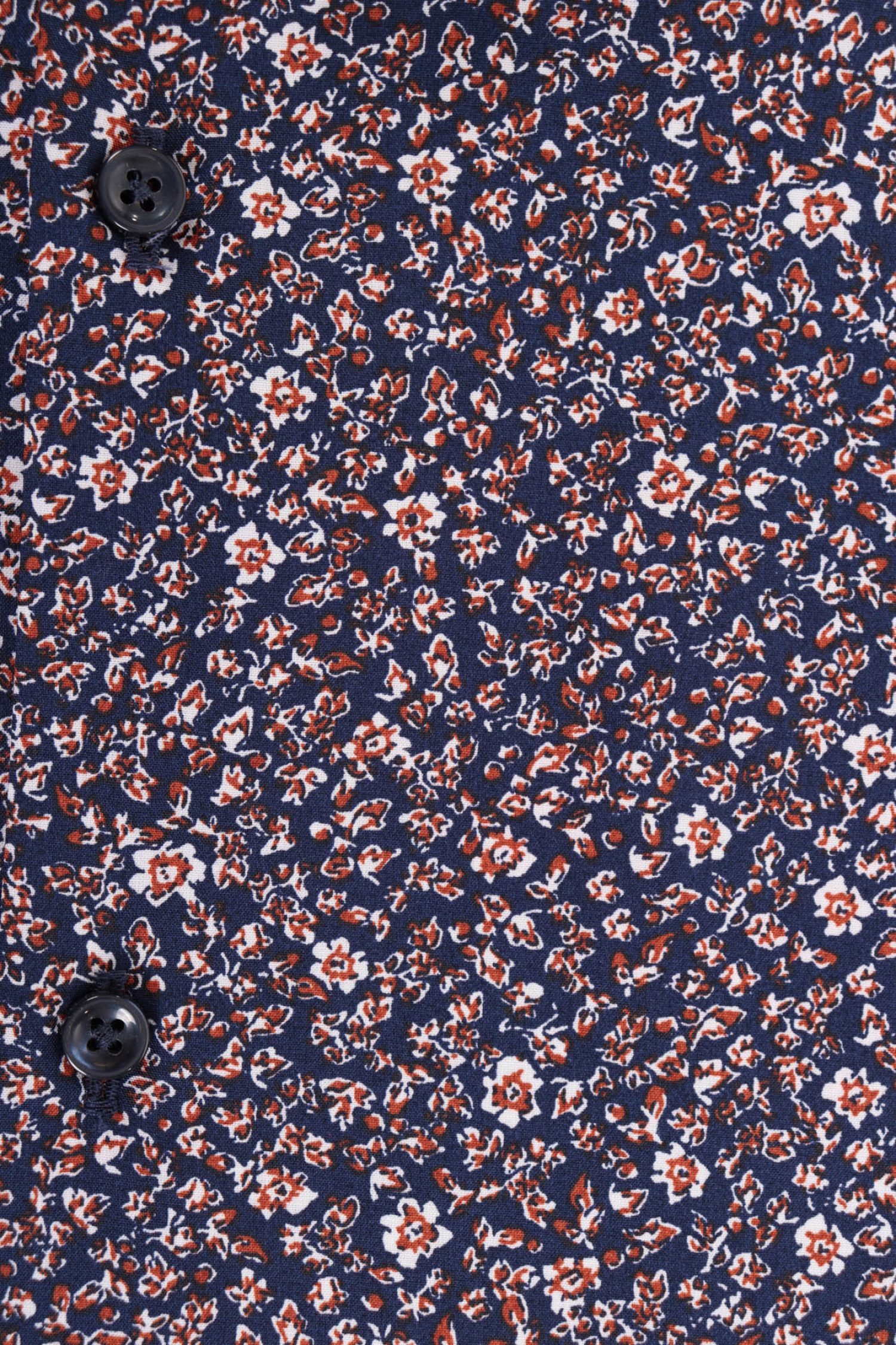 HUGO ΠΟΥΚΑΜΙΣΟ KASON SLIM FIT FLORAL ΚΑΦΕ-ΜΠΛΕ