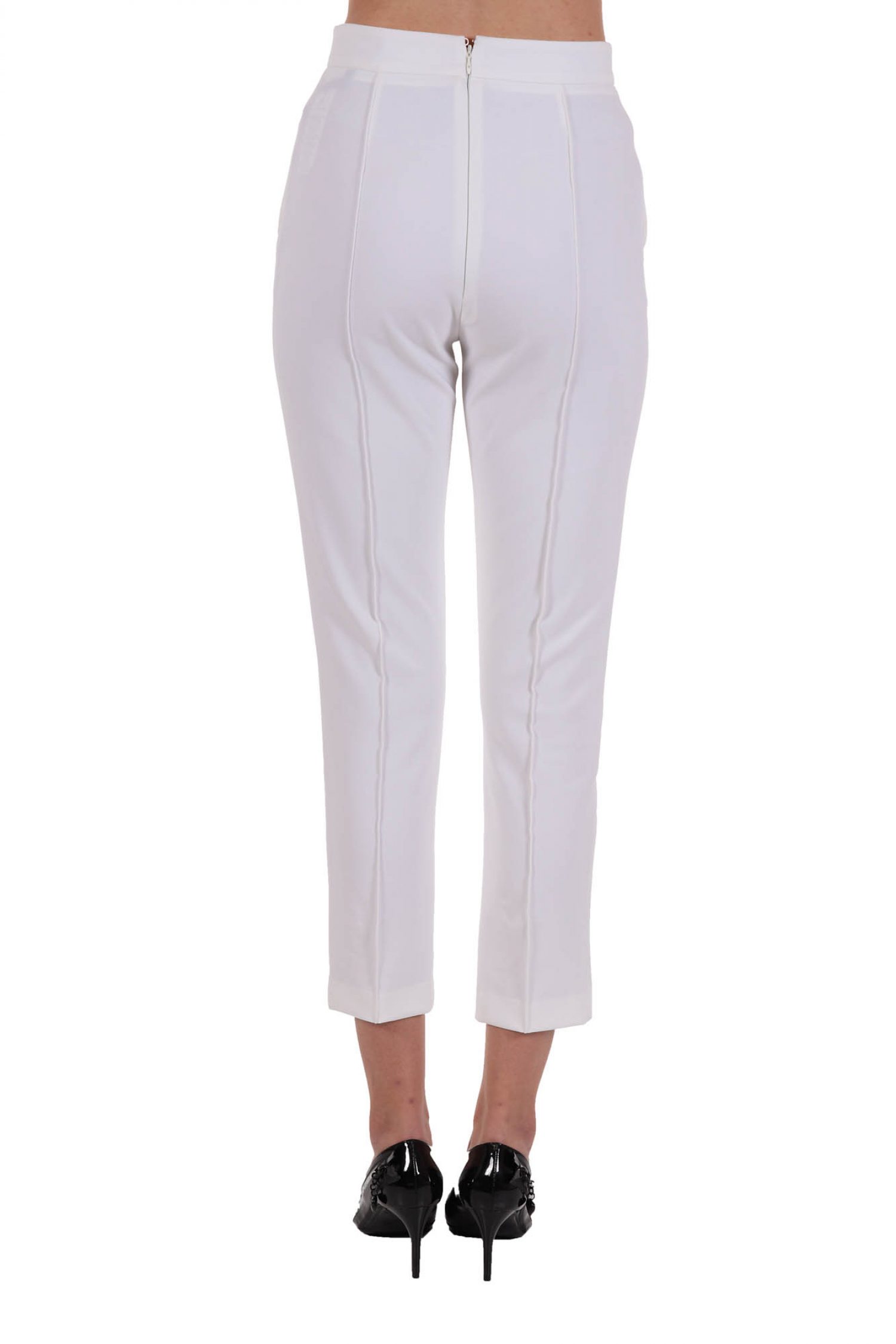 ELISABETTA FRANCHI ΠΑΝΤΕΛΟΝΙ ΨΗΛΟΜΕΣΟ LOGO ΜΕΤΑΛΙΚΟ ΙΒΟΥΑΡ φωτογραφία