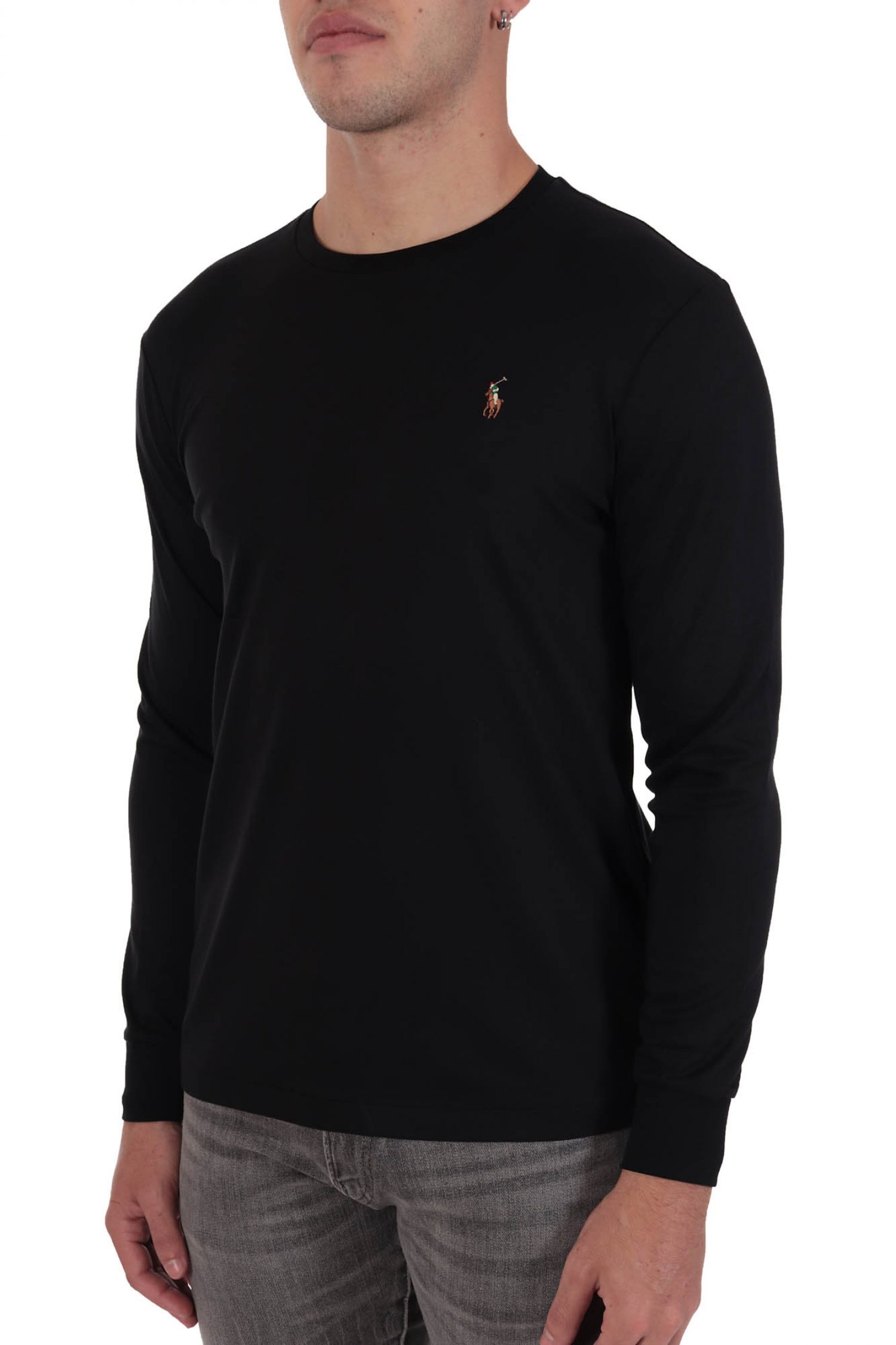 RALPH LAUREN T-SHIRT CUSTOM SLIM FIT ΜΑΥΡΟ φωτογραφία