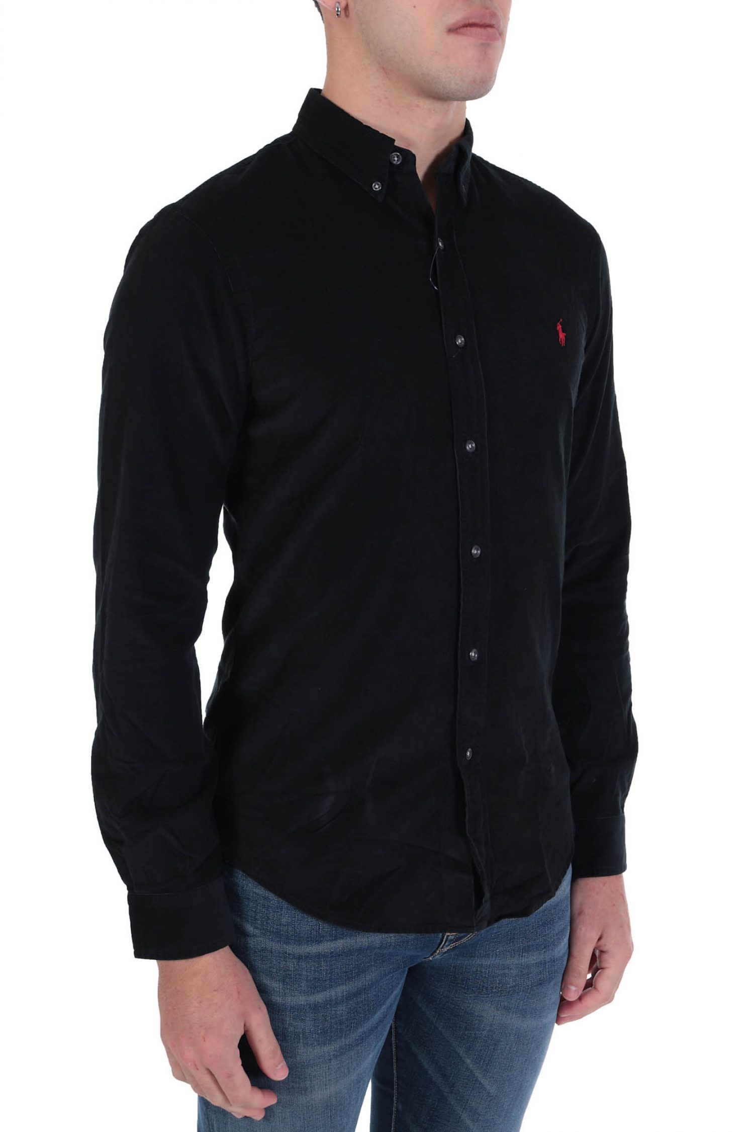 RALPH LAUREN ΠΟΥΚΑΜΙΣΟ ΚΟΤΛΕ BUTTON DOWN SLIM FIT ΜΑΥΡΟ φωτογραφία