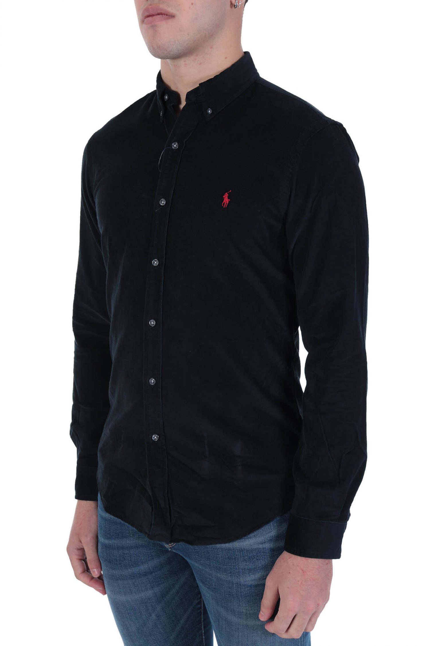 RALPH LAUREN ΠΟΥΚΑΜΙΣΟ ΚΟΤΛΕ BUTTON DOWN SLIM FIT ΜΑΥΡΟ φωτογραφία