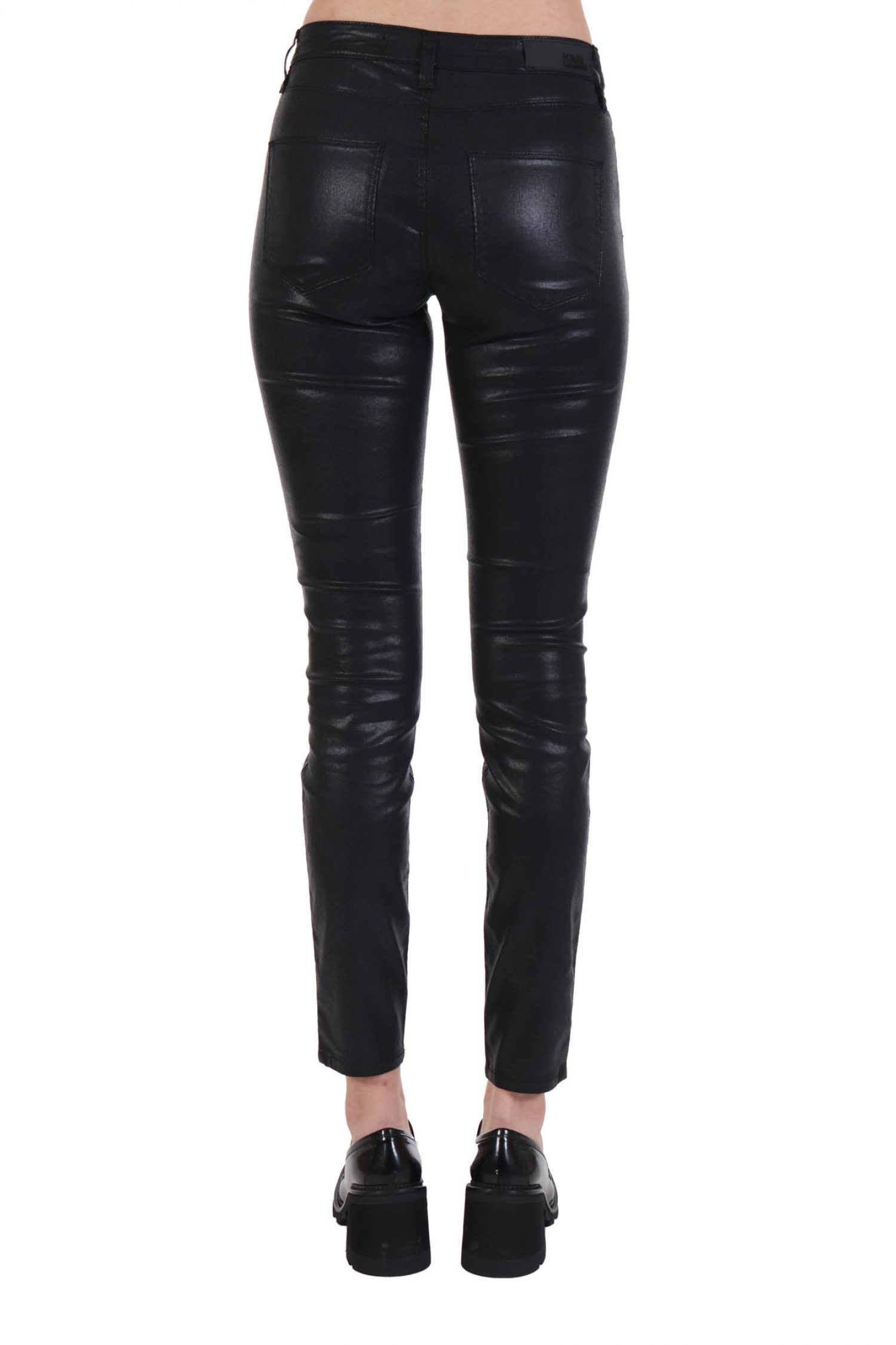 KARL LAGERFELD ΠΑΝΤΕΛΟΝΙ 5ΤΣΕΠΟ SKINNY METALLIC DENIM PANTS ΜΑΥΡΟ φωτογραφία