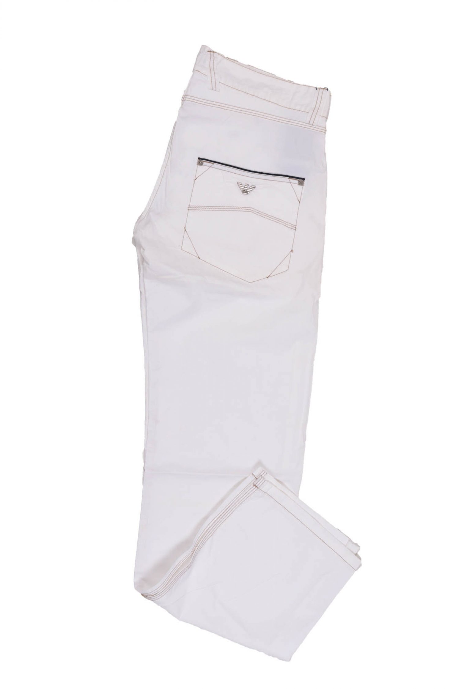 ARMANI JEANS ΠΑΝΤΕΛΟΝΙ ΧΡΥΣΗ ΡΑΦΗ ΛΕΥΚΟ φωτογραφία