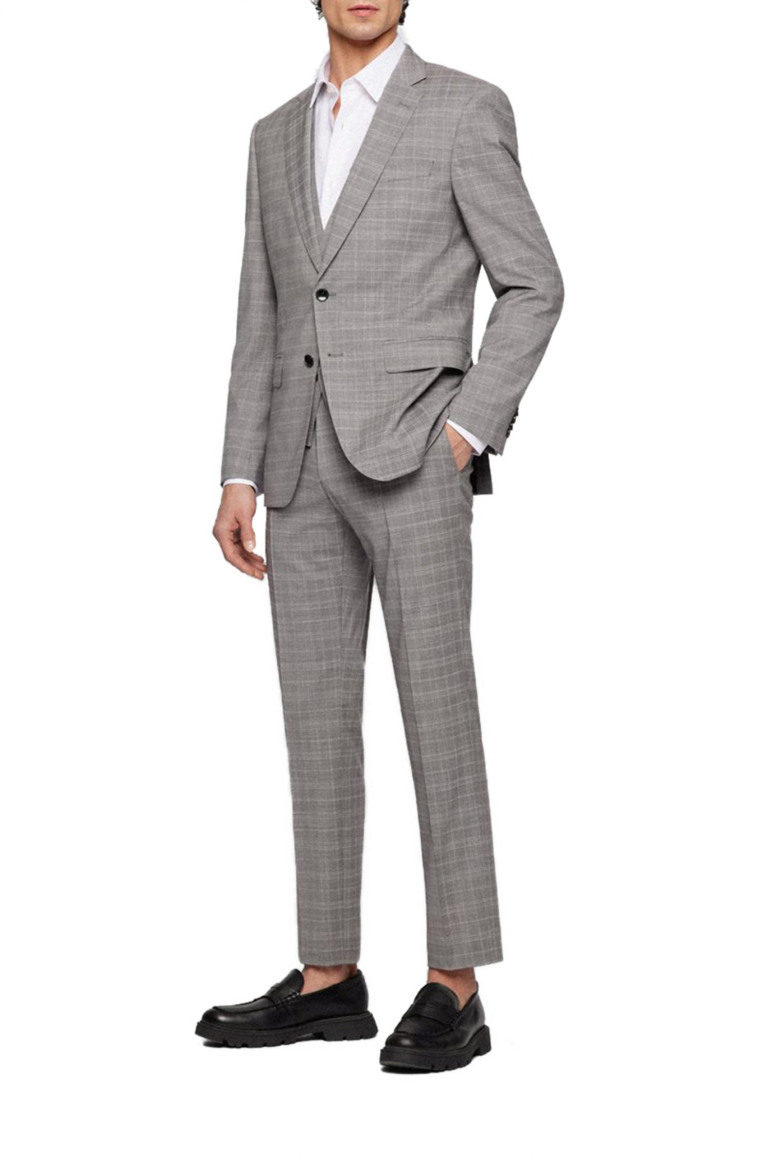 BOSS ΚΟΣΤΟΥΜΙ ΚΑΡΩ ΜΕ ΓΙΛΕΚΟ SLIM FIT H-HUGE-3PCS-222 ΓΚΡΙ φωτογραφία