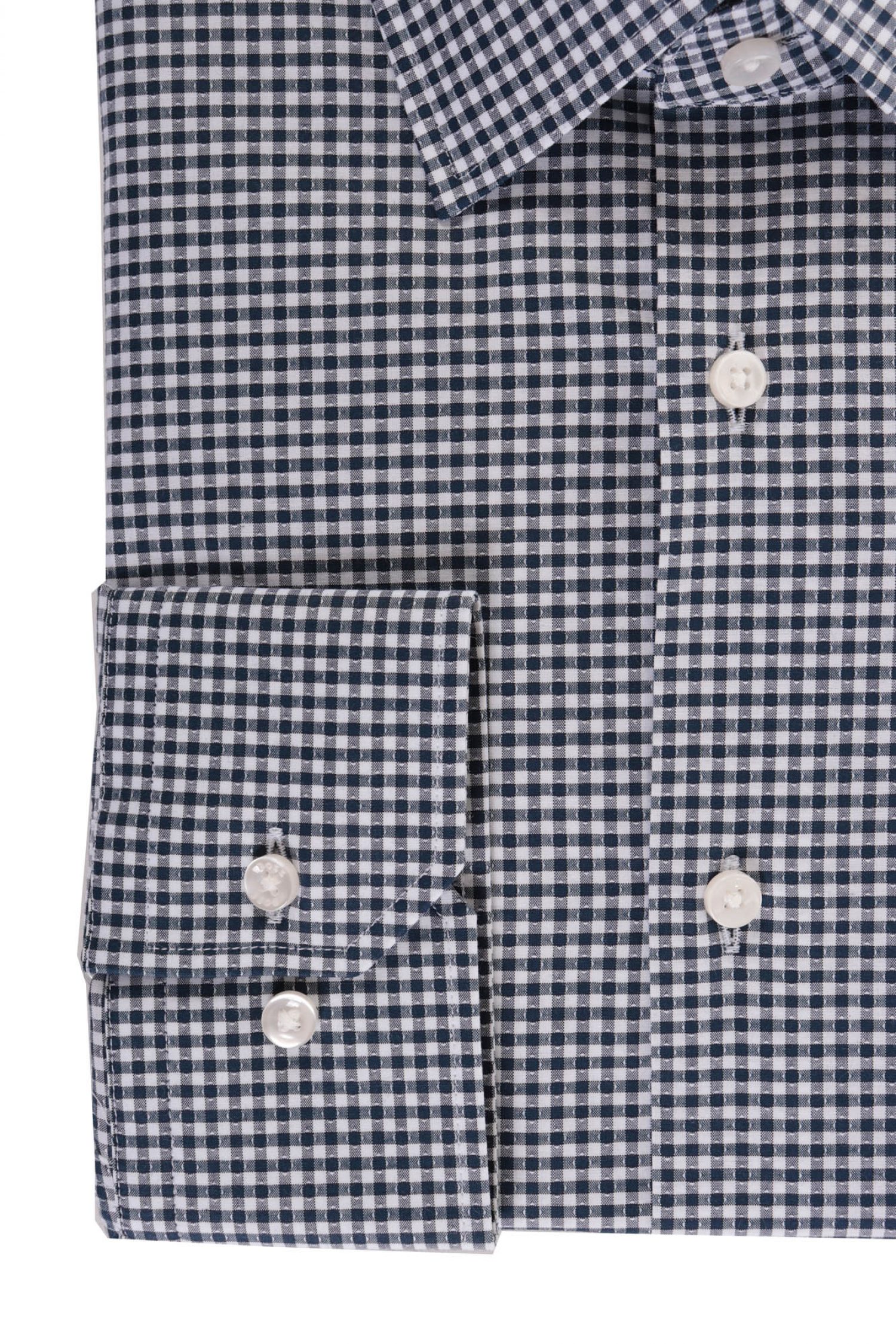 BOSS ΠΟΥΚΑΜΙΣΟ REGULAR FIT STRETCH ΚΑΡΩ H-JOE-KENT-C1-214 ΜΠΛΕ