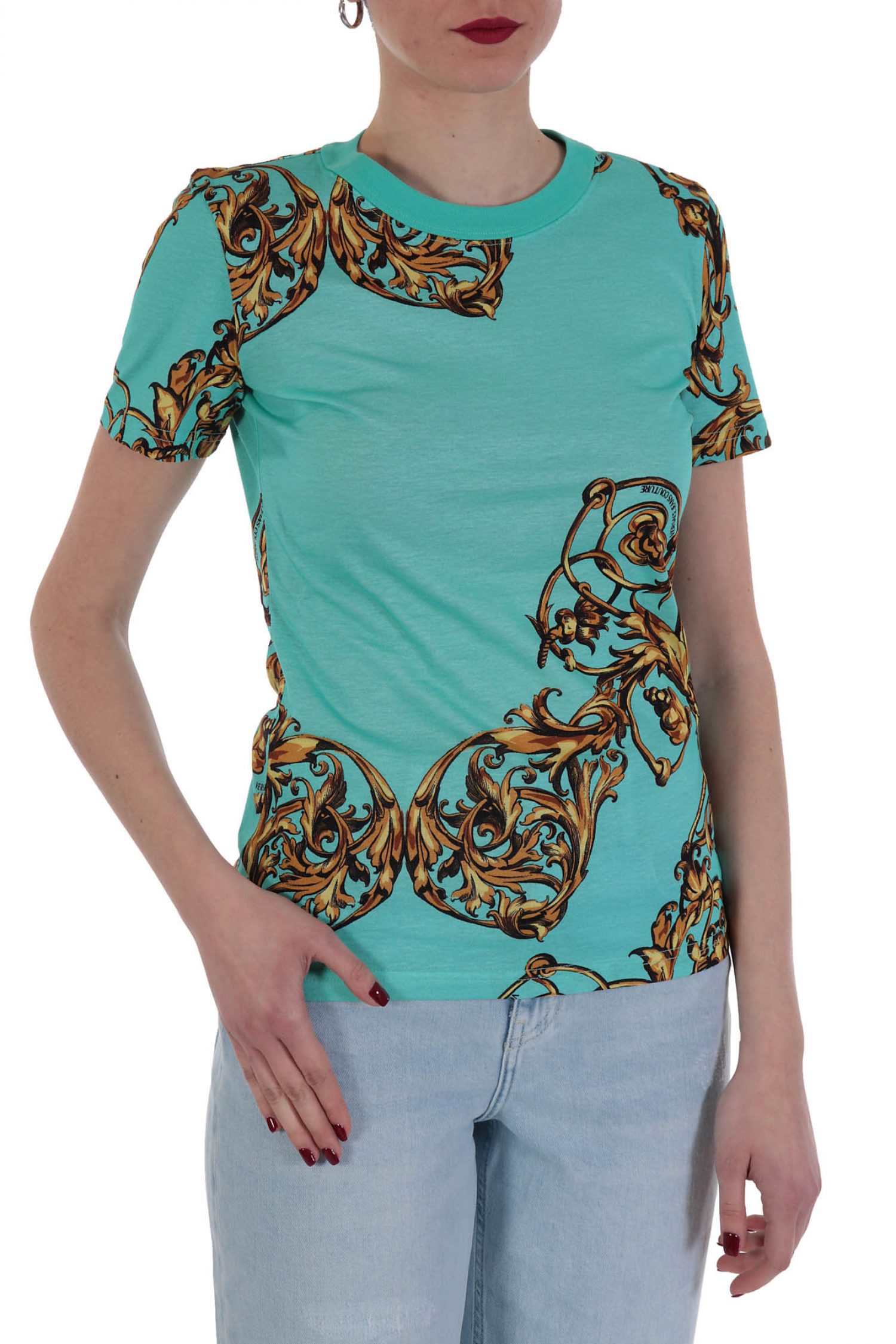 VERSACE JEANS COUTURE T-SHIRT LOGO COT.PRINT GARLAND ΒΕΡΑΜΑΝ