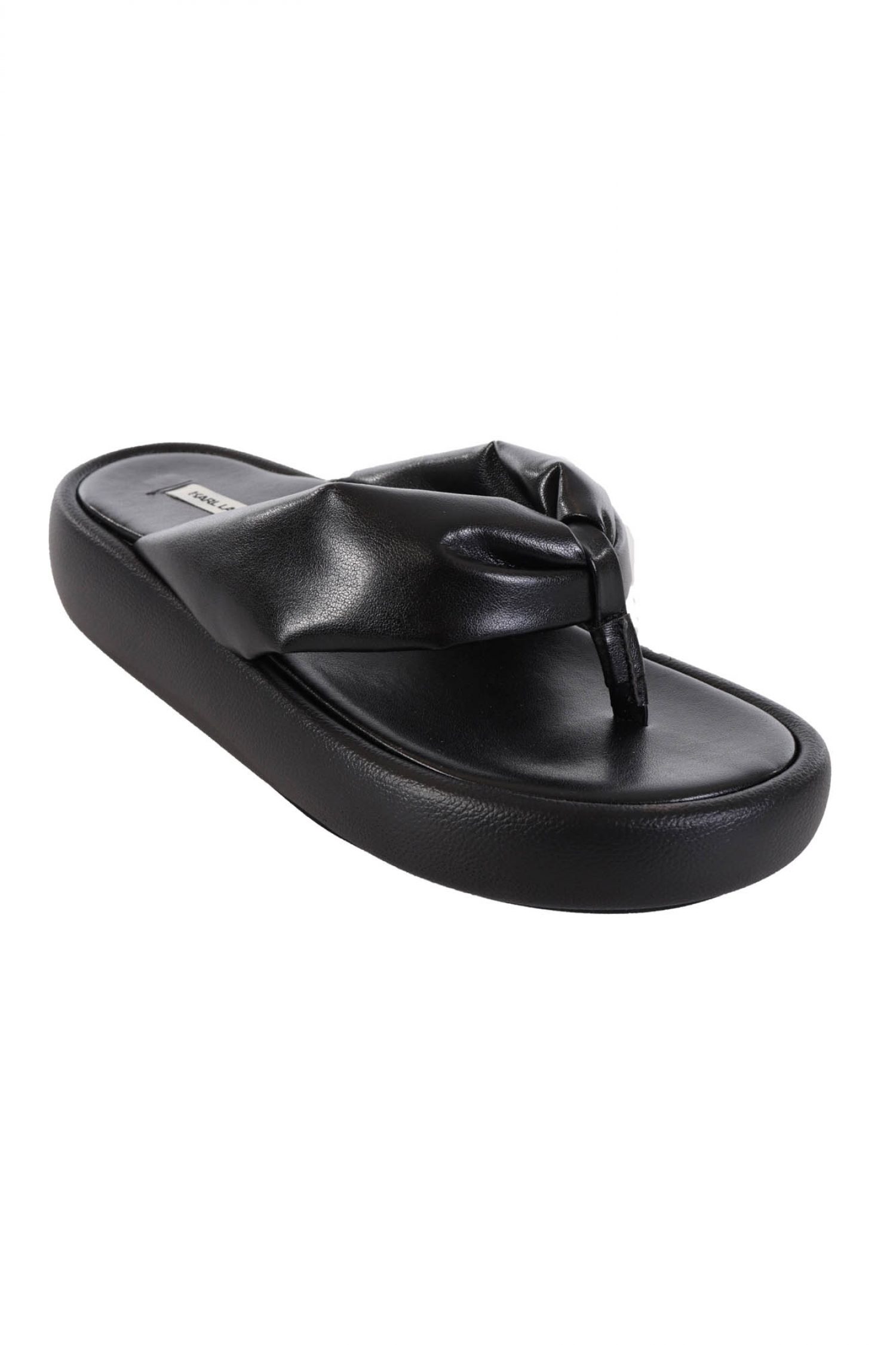 KARL LAGERFELD ΠΑΠΟΥΤΣΙΑ ΠΑΝΤΟΦΛΕΣ LAGUNA QUILTED THONG ΜΑΥΡΟ φωτογραφία