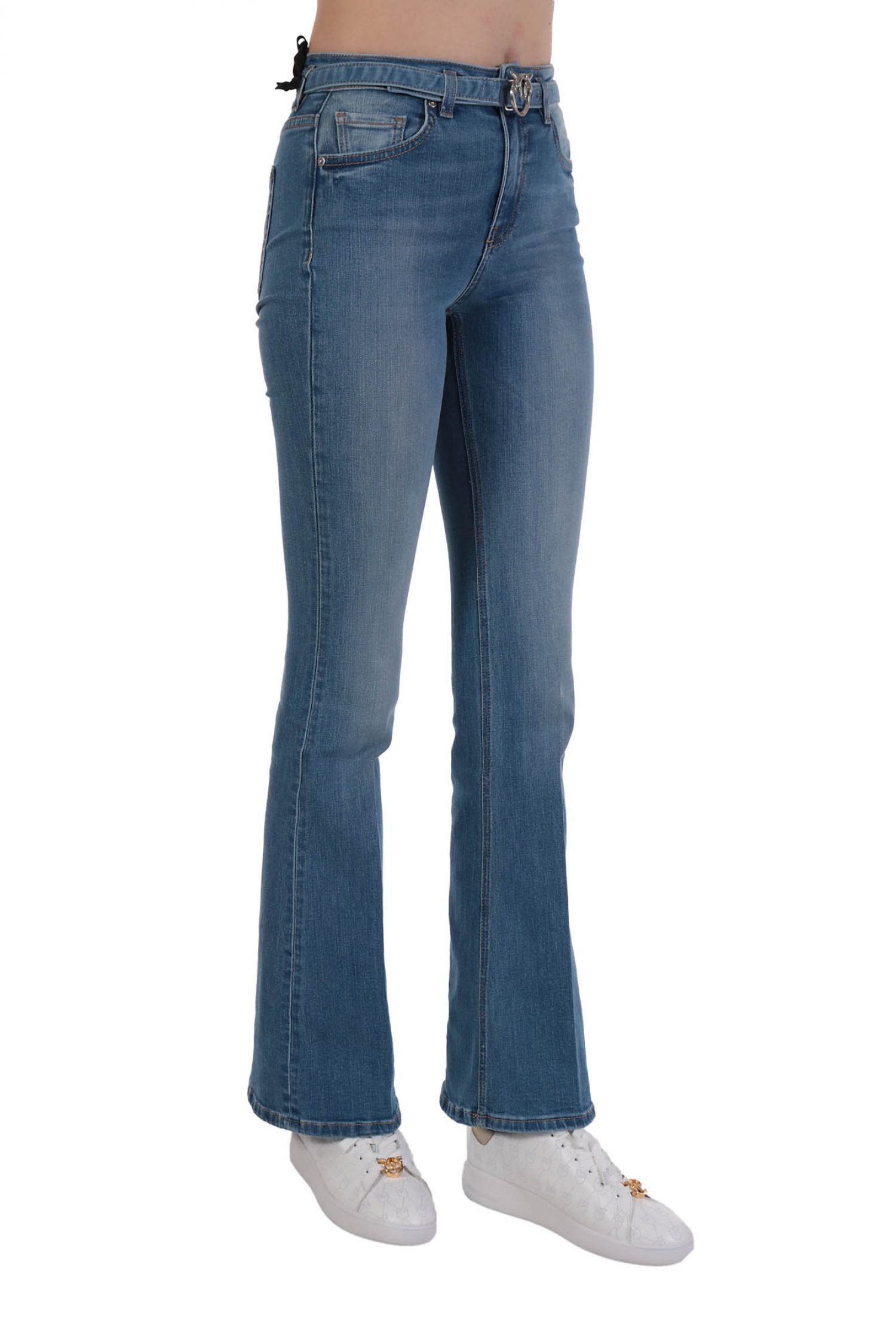 PINKO ΠΑΝΤΕΛΟΝΙ JEANS FLORA 23 FLAIR PJ689 DENIM BLUE ΝΠΛΕ