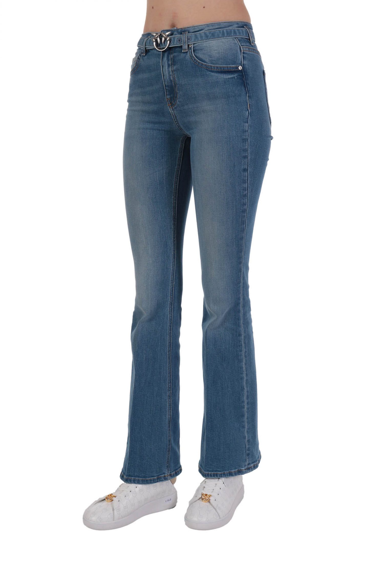 PINKO ΠΑΝΤΕΛΟΝΙ JEANS FLORA 23 FLAIR PJ689 DENIM BLUE ΝΠΛΕ