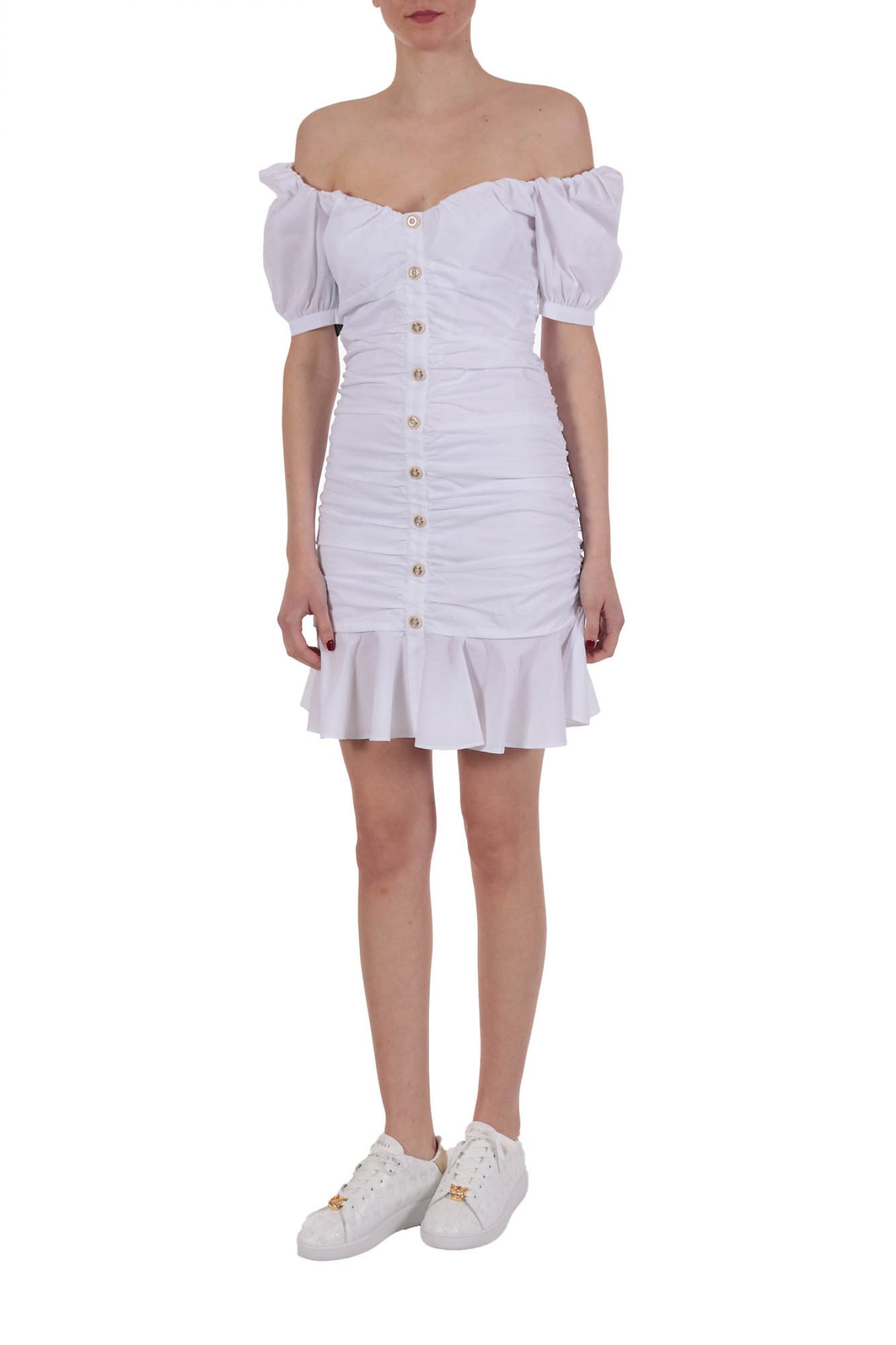 PINKO ΦΟΡΕΜΑ FERRARA ABITO POPELINE STRECH RADIANT ΛΕΥΚΟ φωτογραφία