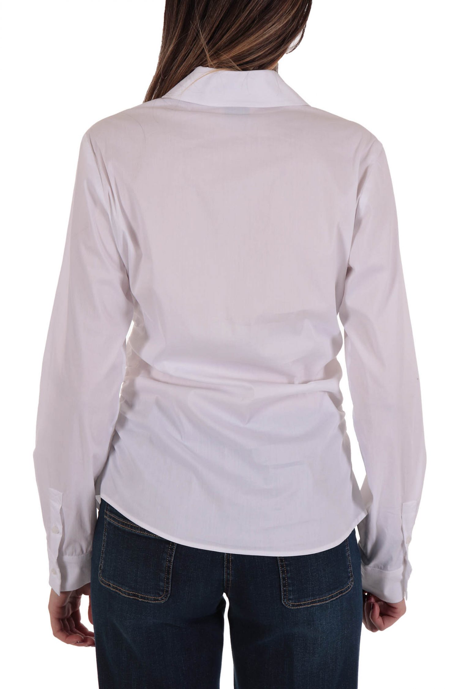 PINKO PINKO ΠΟΥΚΑΜΙΣΟ CASERTA CAMICIA POPELINE CAMICIA ΓΙΑΚΑΣ V-NECK LOGO ΛΕΥΚΟ - 2
