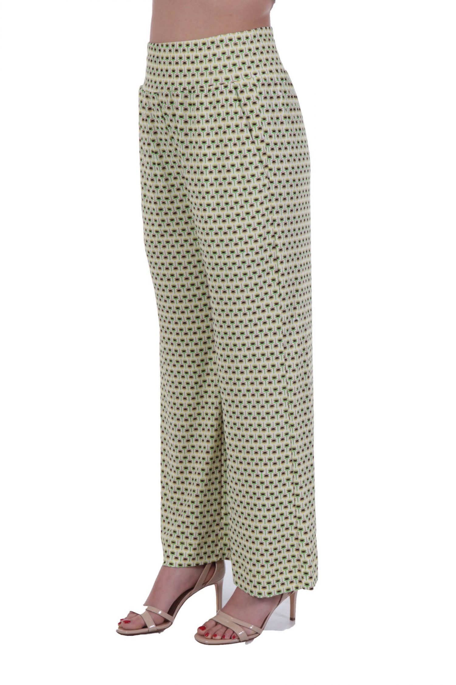 PINKO ΠΑΝΤΕΛΟΝΑ PINEROLO PANTALONE JERSEY STAMPATO MULTICOLOR ΚΙΤΡΙΝΟ
