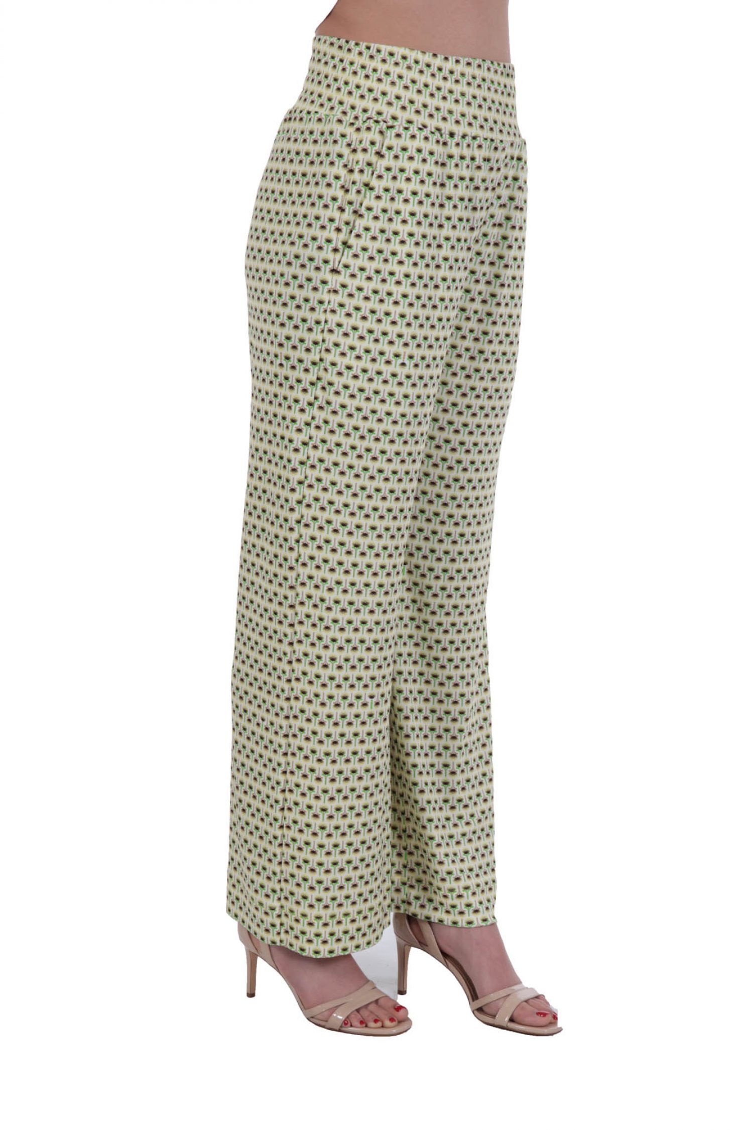 PINKO ΠΑΝΤΕΛΟΝΑ PINEROLO PANTALONE JERSEY STAMPATO MULTICOLOR ΚΙΤΡΙΝΟ