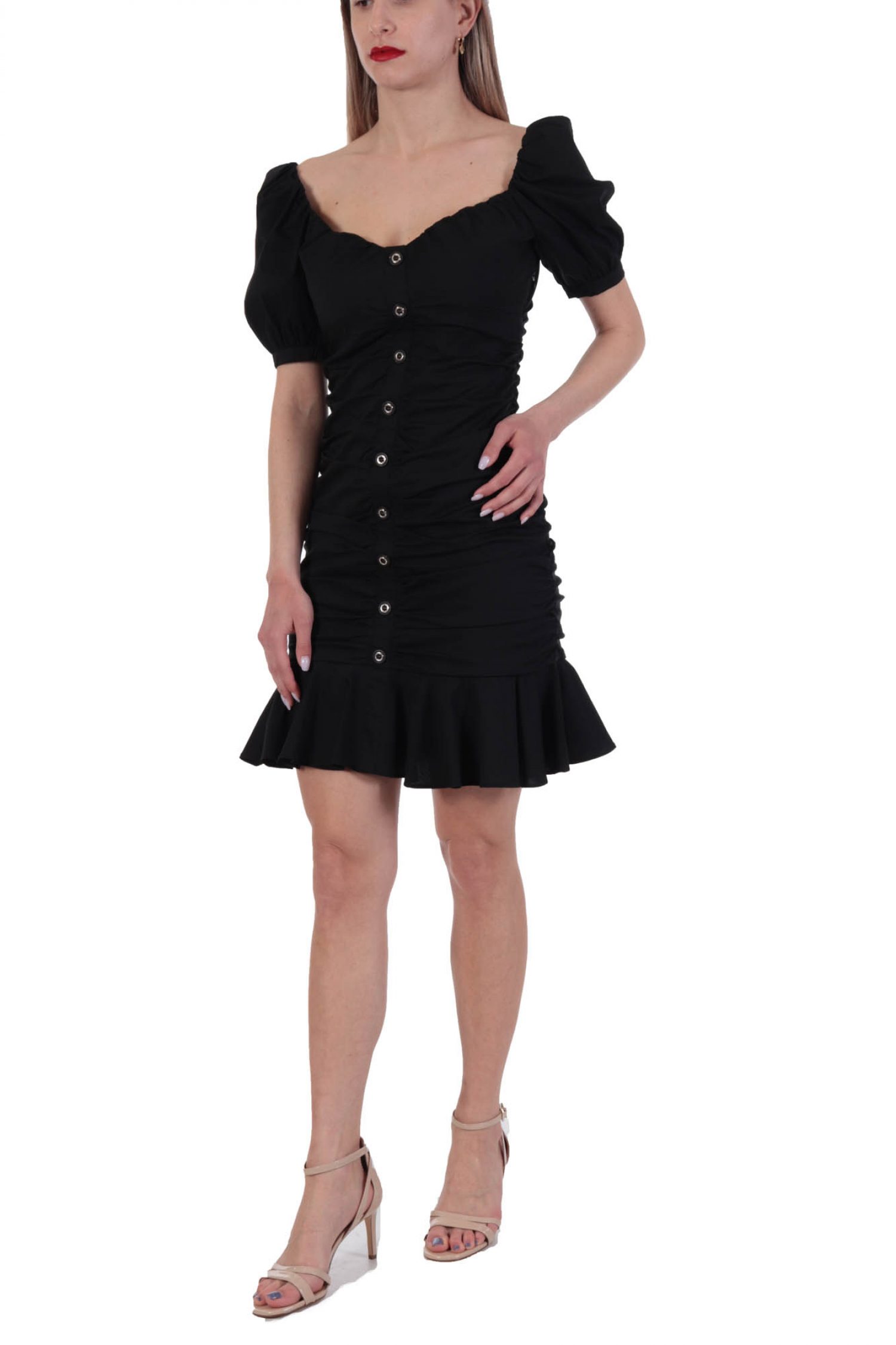 PINKO ΦΟΡΕΜΑ FERRARA ABITO POPELINE STRECH RADIANT ΜΑΥΡΟ