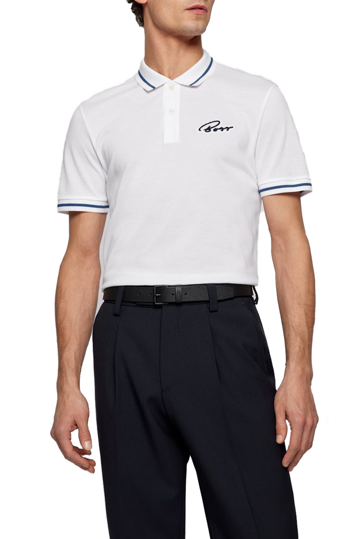 BOSS POLO SLIM FIT MERCERISED PHILLIPSON 106 ΛΕΥΚΟ φωτογραφία