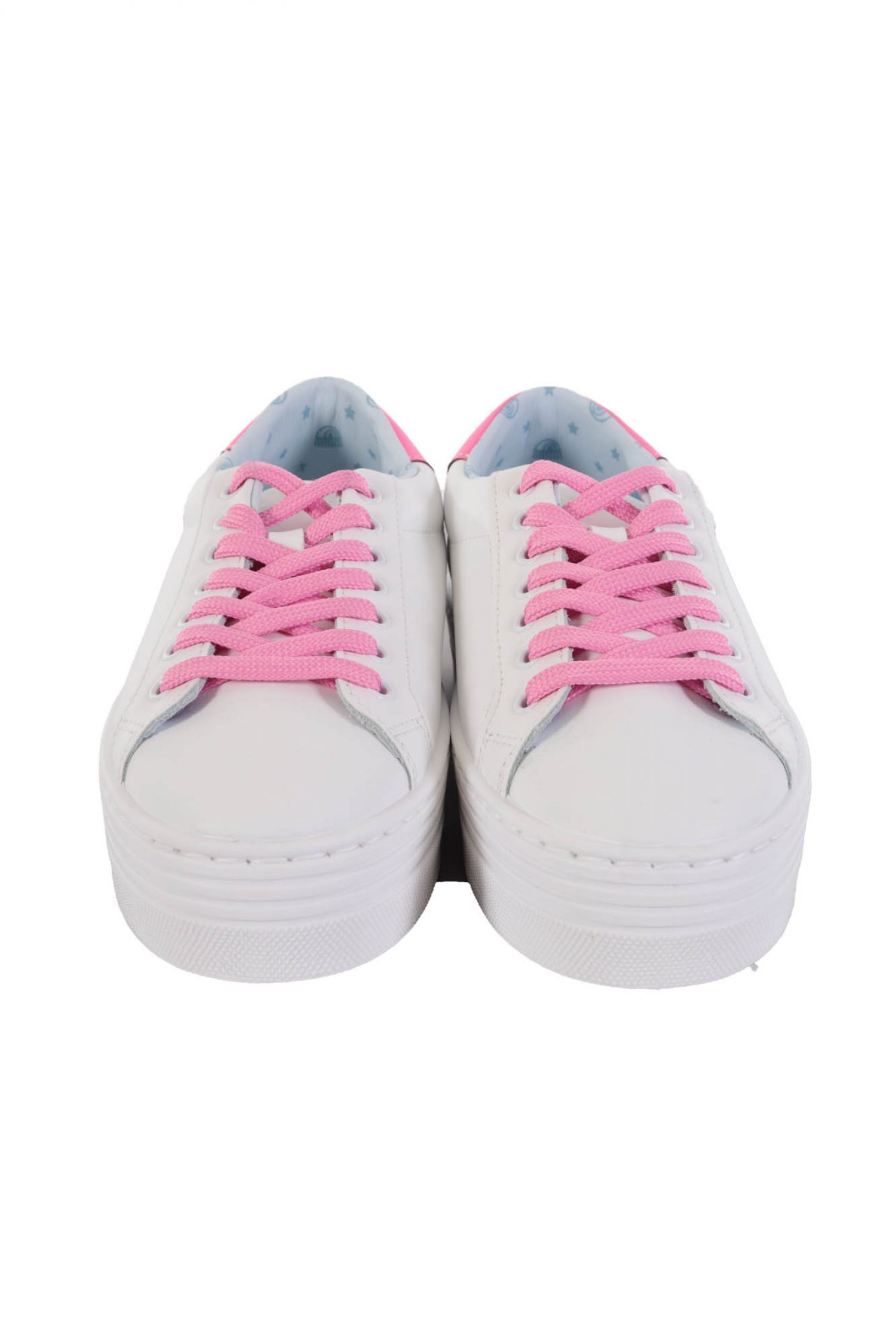 CHIARA FERRAGNI ΠΑΠΟΥΤΣΙΑ SNEAKERS STAR-PATCH LACE-UP ΛΕΥΚΟ/ΡΟΖ φωτογραφία