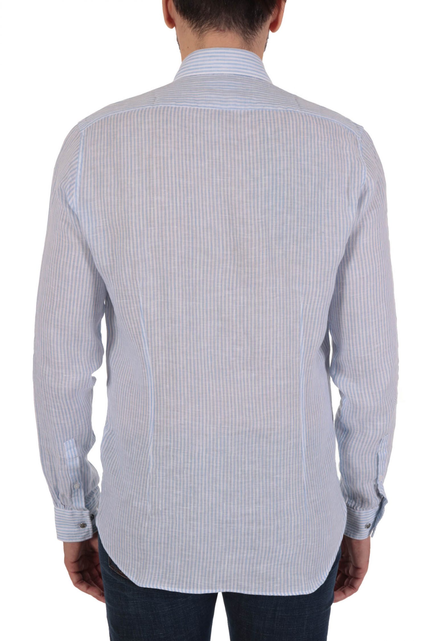 MICHAEL KORS ΠΟΥΚΑΜΙΣΟ ΛΙΝΟ ΡΙΓΕ SLIM FIT ΣΙΕΛ