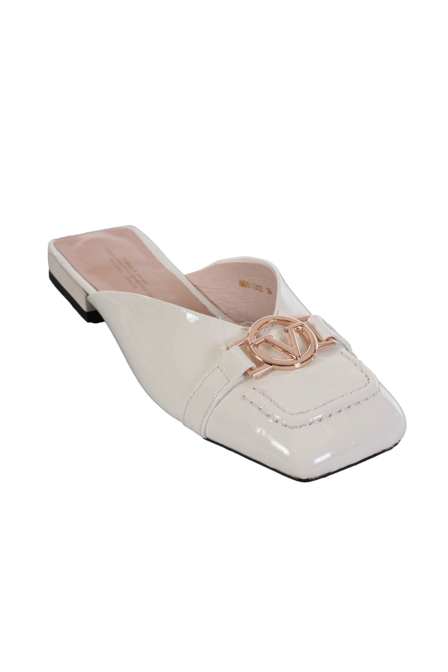 V 19.69 ΠΑΠΟΥΤΣΙΑ MULES ΜΕ ΑΓΚΡΑΦΑ ΛΕΥΚΟ φωτογραφία