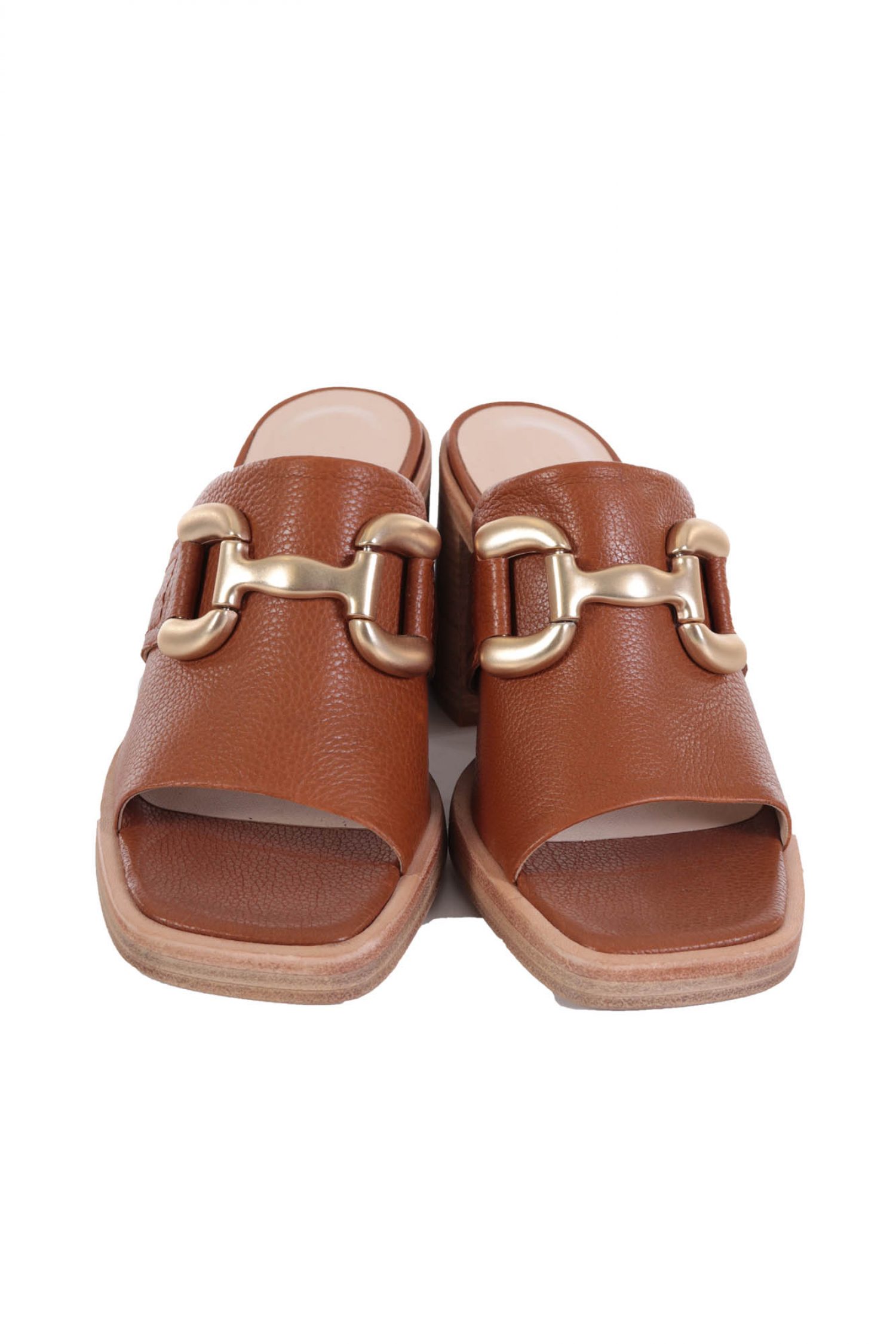 ZINDA ΠΑΠΟΥΤΣΙΑ MULES BUFALO CUERO ΚΑΦΕ φωτογραφία