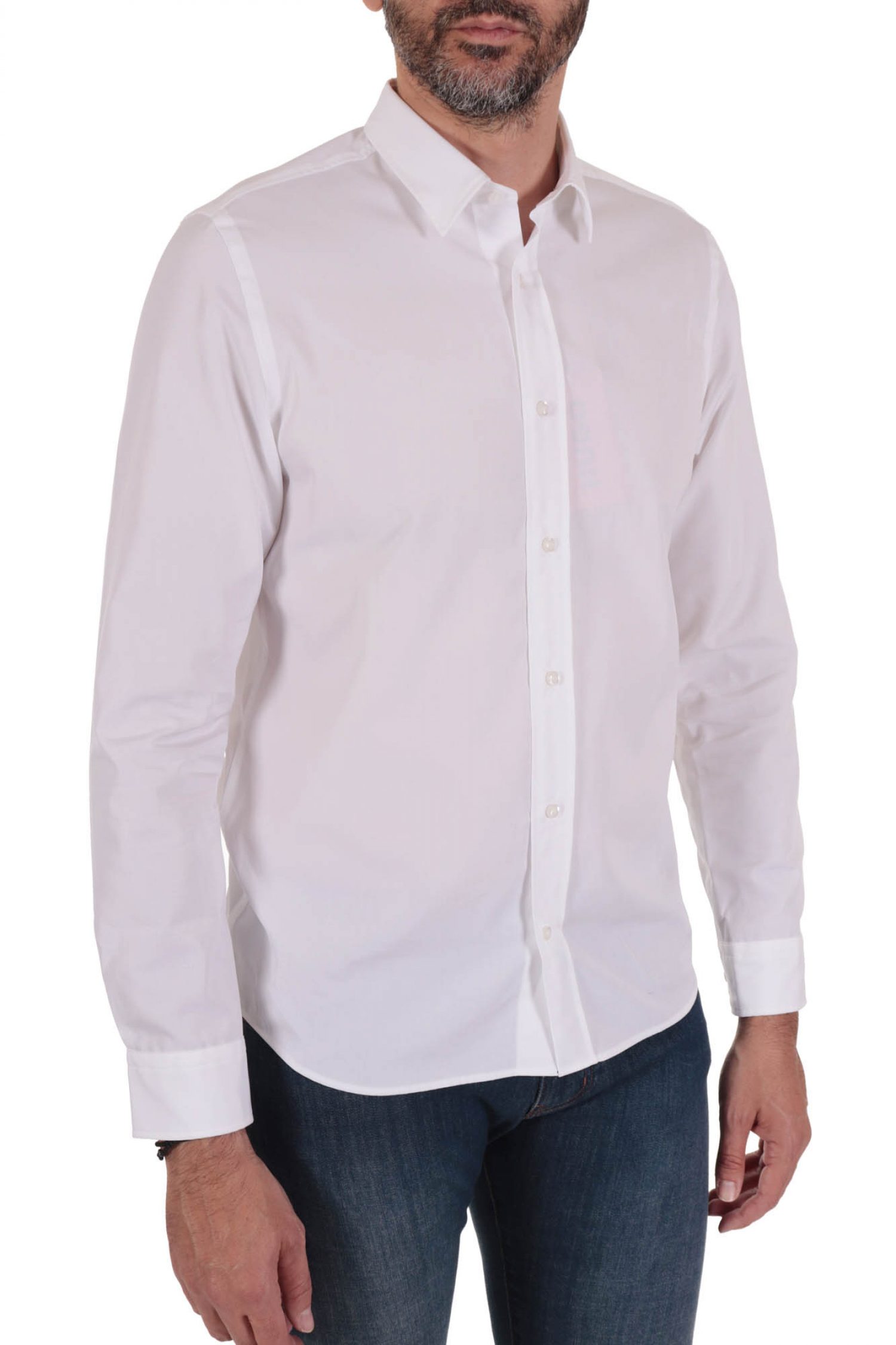 HUGO ΠΟΥΚΑΜΙΣΟ STRAIGHT FIT EMERO ΛΕΥΚΟ