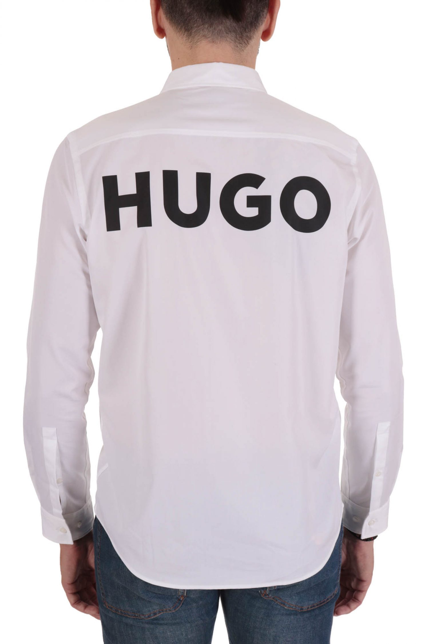 HUGO ΠΟΥΚΑΜΙΣΟ STRAIGHT FIT EMERO ΛΕΥΚΟ φωτογραφία