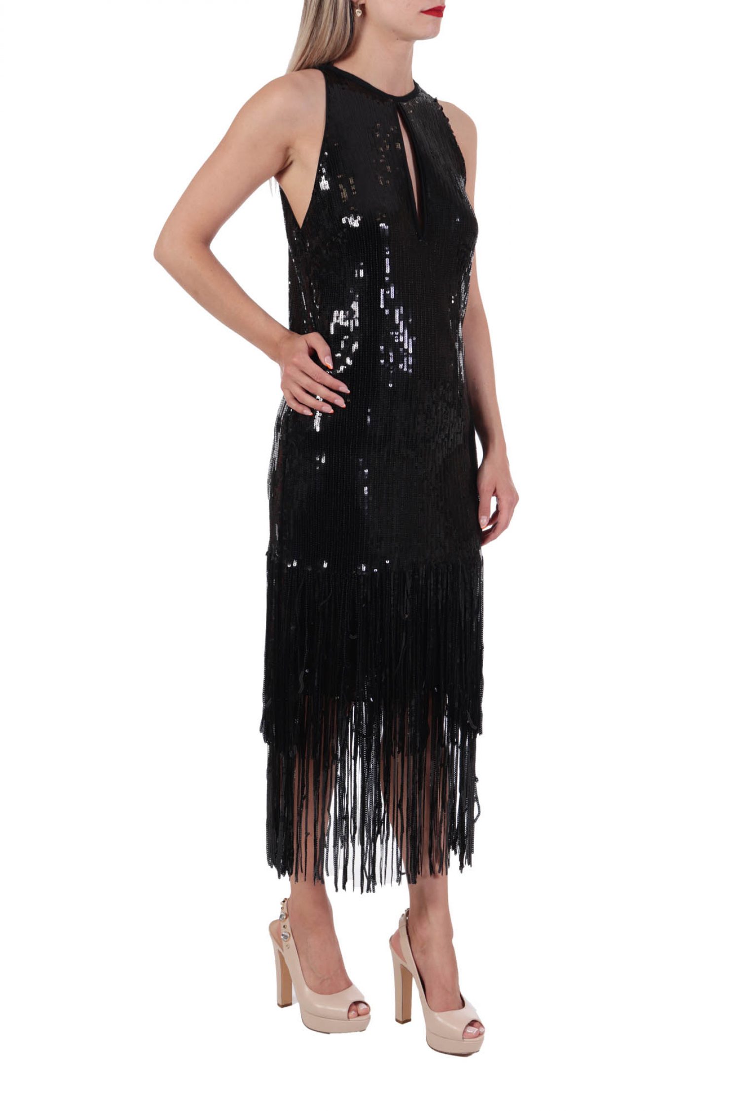 PINKO ΦΟΡΕΜΑ ACEROLA ABITO ΠΑΡΤΟΙ ΩΜΟΙ ΚΡΟΣΙΑ ΠΑΓΙΕΤΕΣ ΜΑΥΡΟ