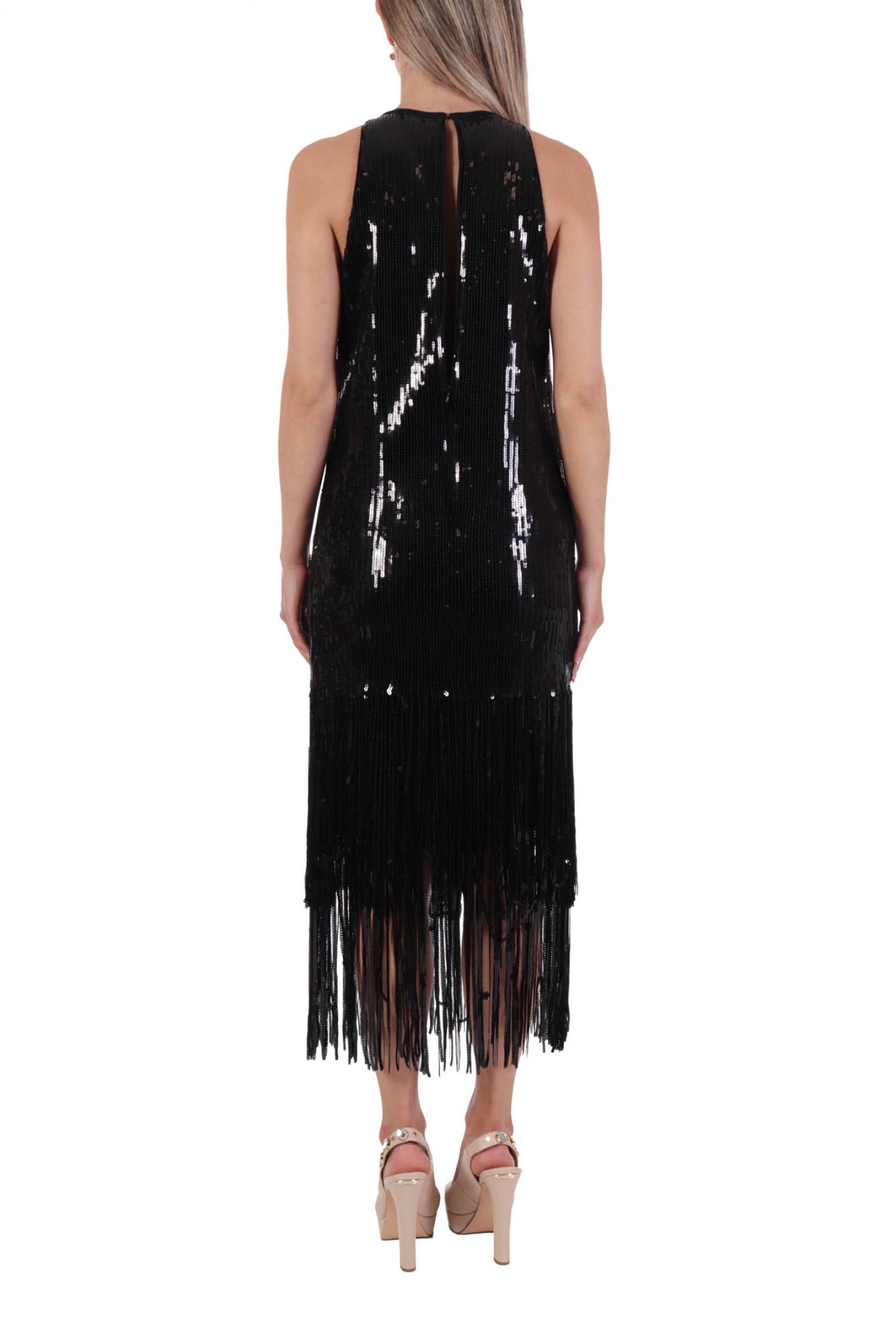 PINKO ΦΟΡΕΜΑ ACEROLA ABITO ΠΑΡΤΟΙ ΩΜΟΙ ΚΡΟΣΙΑ ΠΑΓΙΕΤΕΣ ΜΑΥΡΟ