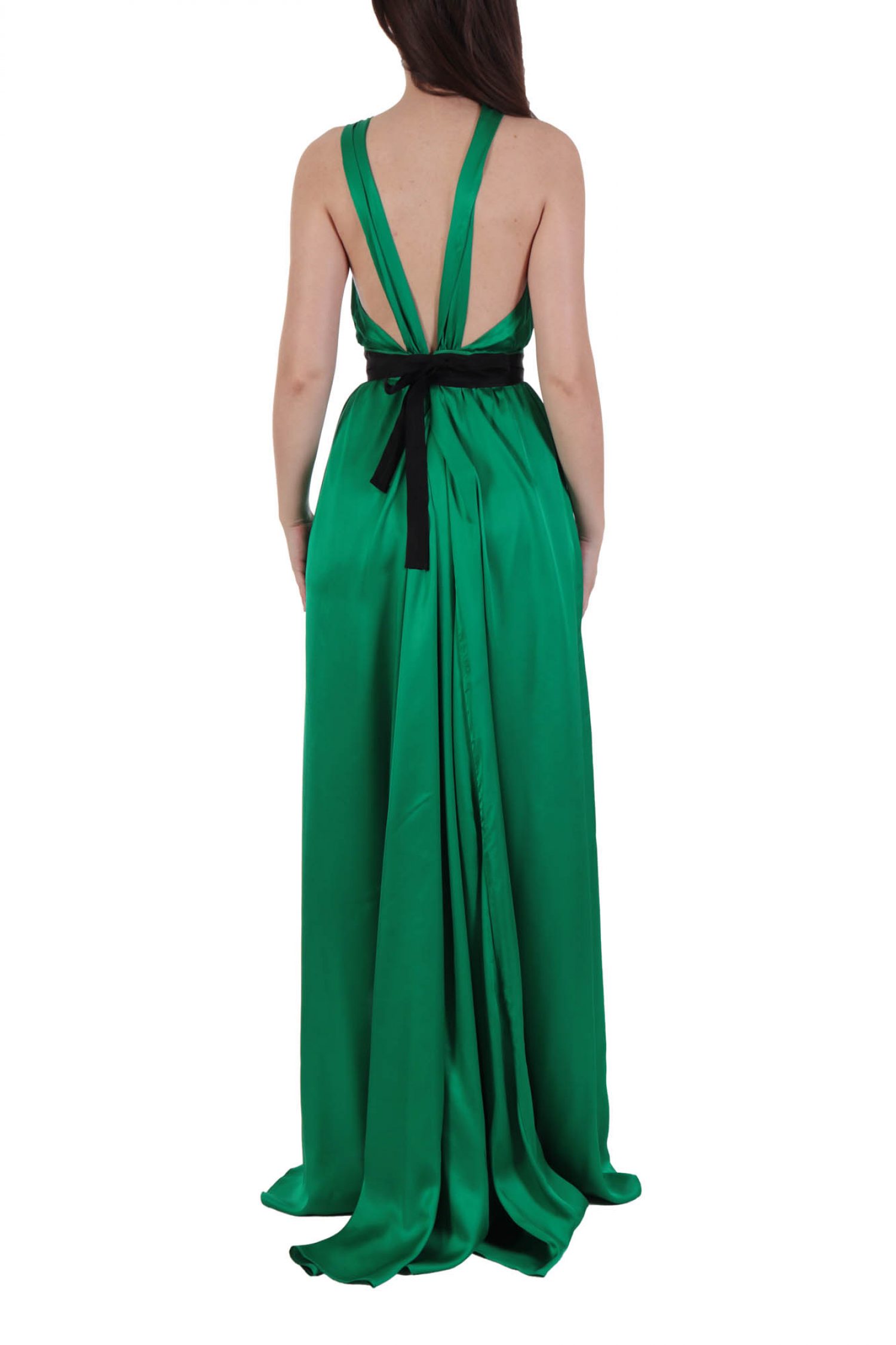 PINKO ΦΟΡΕΜΑ ΜΑΚΡΥ ANGURIA ABITO ΠΑΡΤΟΙ ΩΜΟΙ ΑΝΟΙΓΜΑ ΠΛΑΪ ΠΡΑΣΙΝΟ φωτογραφία