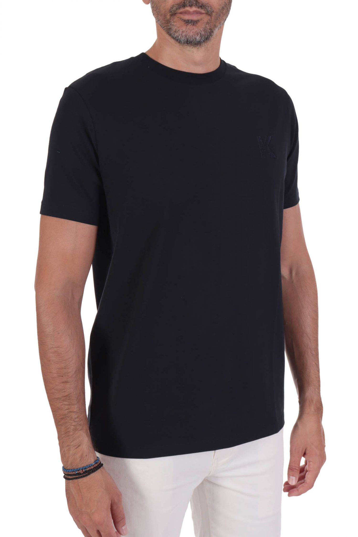 KARL LAGERFELD T-SHIRT CREW NECK LOGO ΜΠΛΕ φωτογραφία