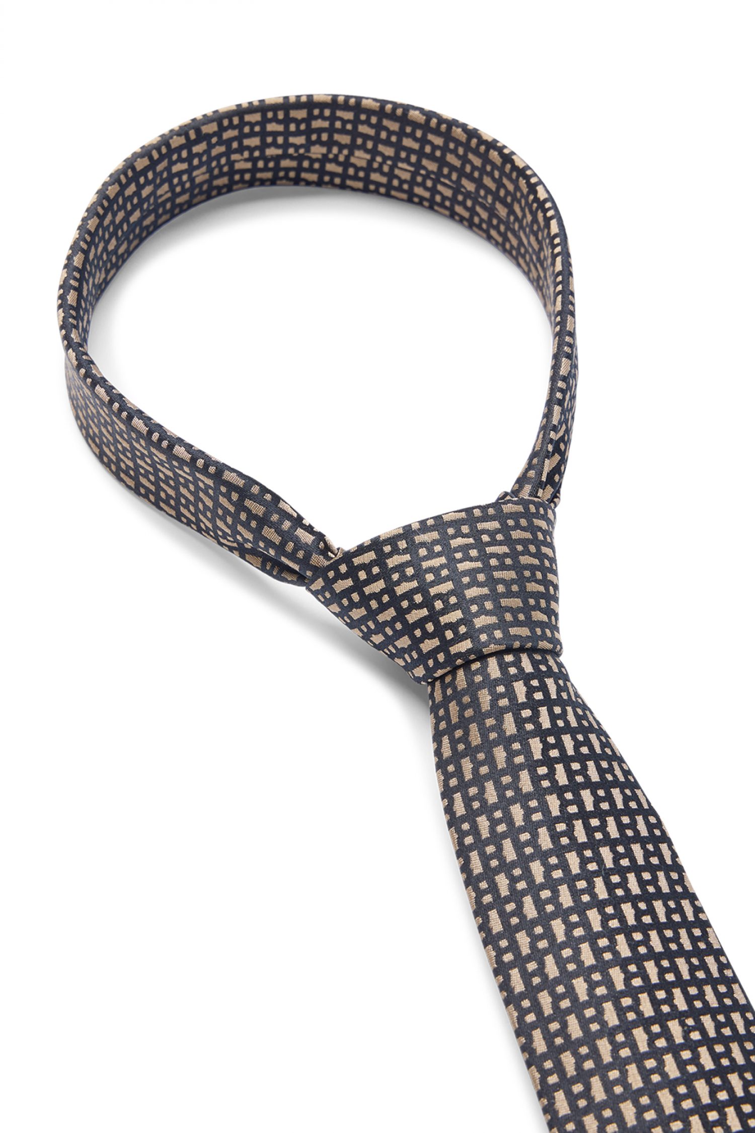 ΒΟSS ΓΡΑΒΑΤΑ ΜΙΚΡΟΣΧΕΔΙΟ H-TIE 7.5CM-222 ΜΠΕΖ φωτογραφία