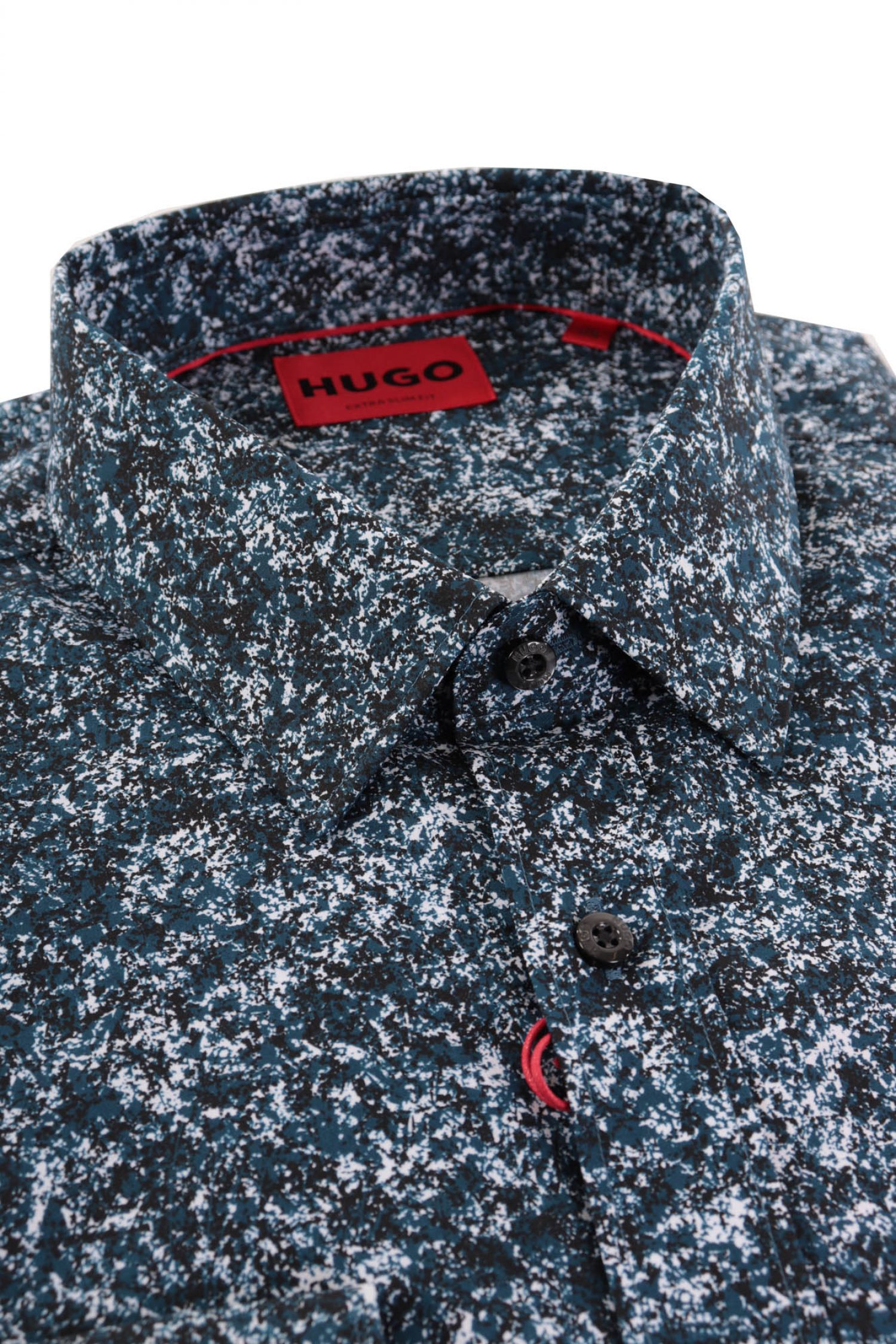 HUGO ΠΟΥΚΑΜΙΣΟ EXTRA SLIM FIT FLORAL ELISHA02 ΜΠΛΕ