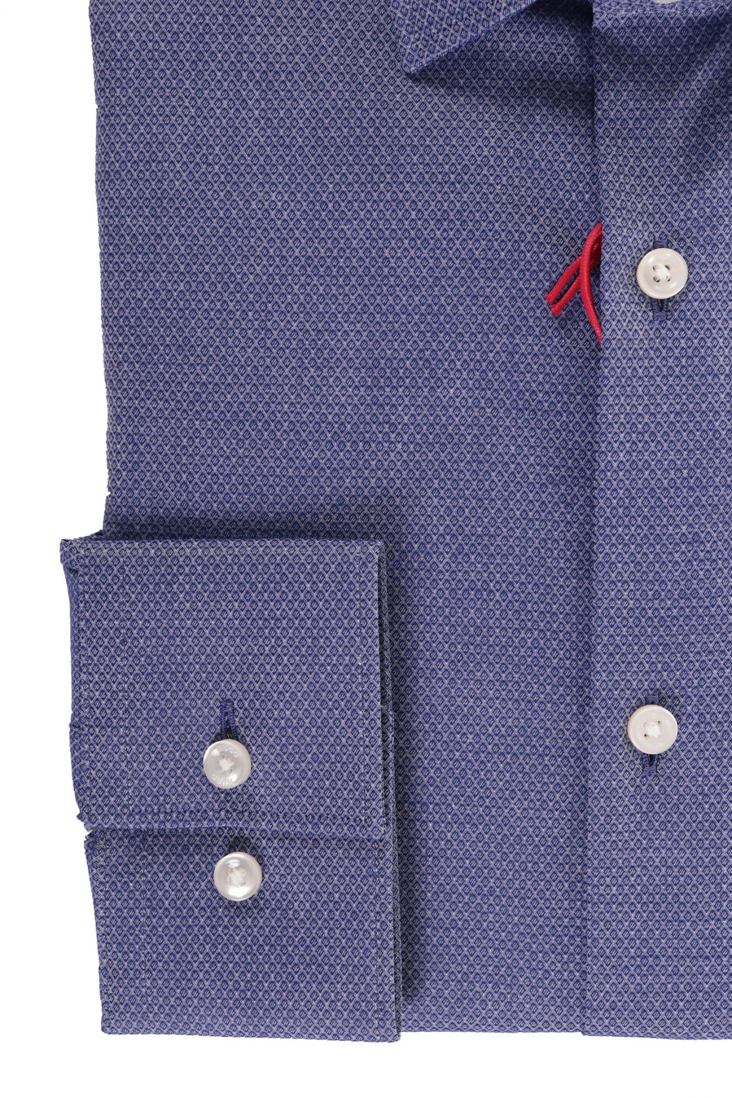 HUGO ΠΟΥΚΑΜΙΣΟ ΜΙΚΡΟΣΧΕΔΙΟ SLIM FIT STRETCH KENNO ΜΠΛΕ