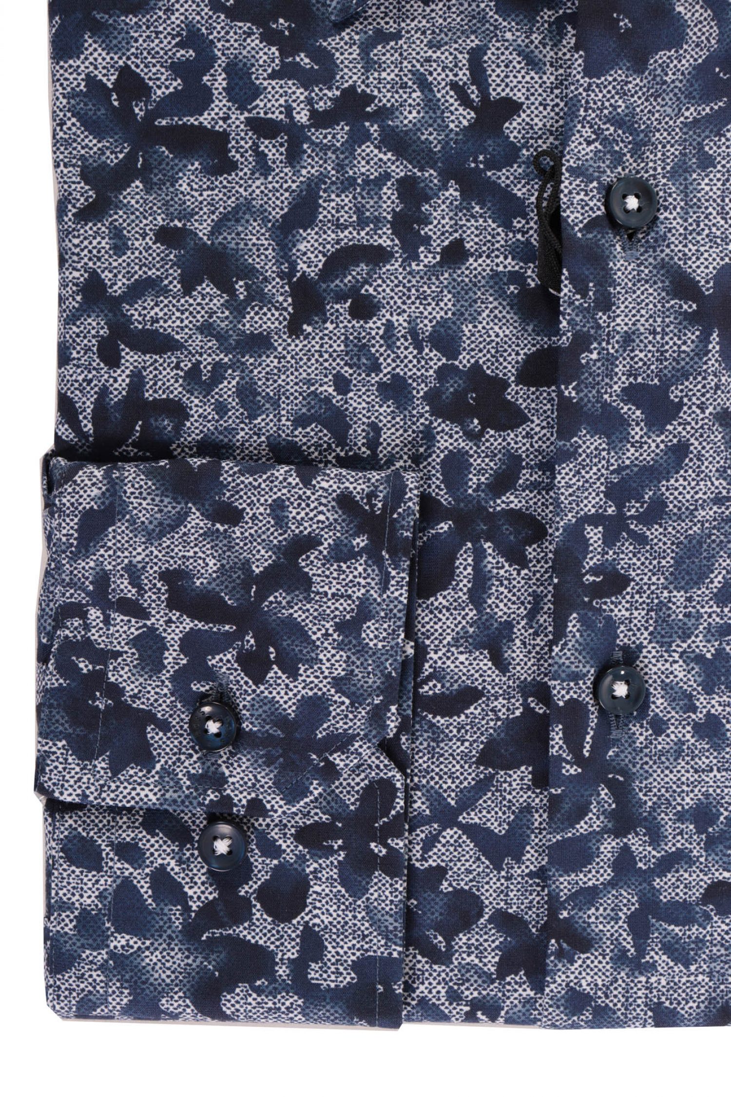 BOSS ΠΟΥΚΑΜΙΣΟ FLORAL REGULAR FIT STRETCH H-JOE-KENT-C1-214 ΜΠΛΕ