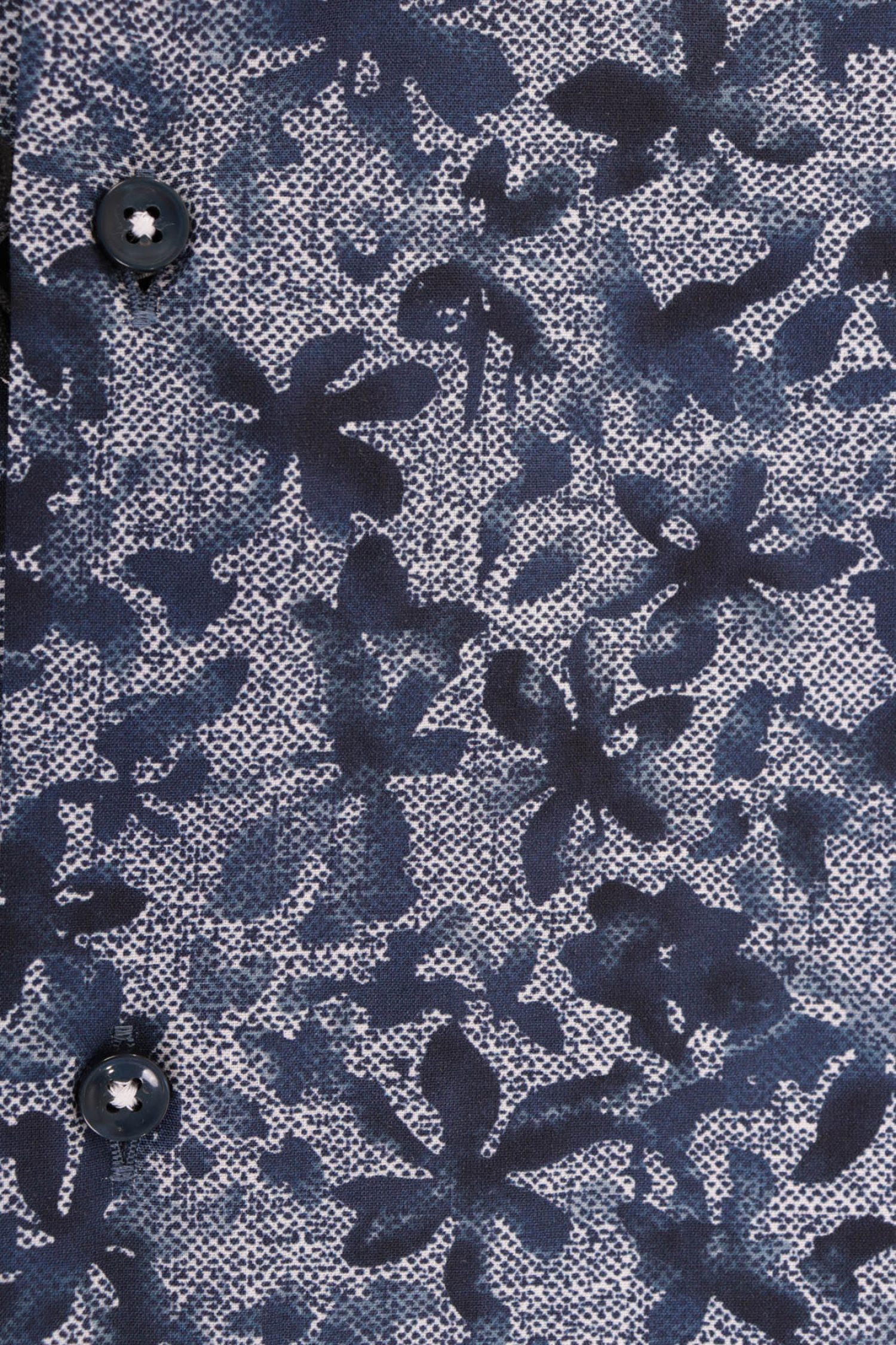 BOSS ΠΟΥΚΑΜΙΣΟ FLORAL REGULAR FIT STRETCH H-JOE-KENT-C1-214 ΜΠΛΕ