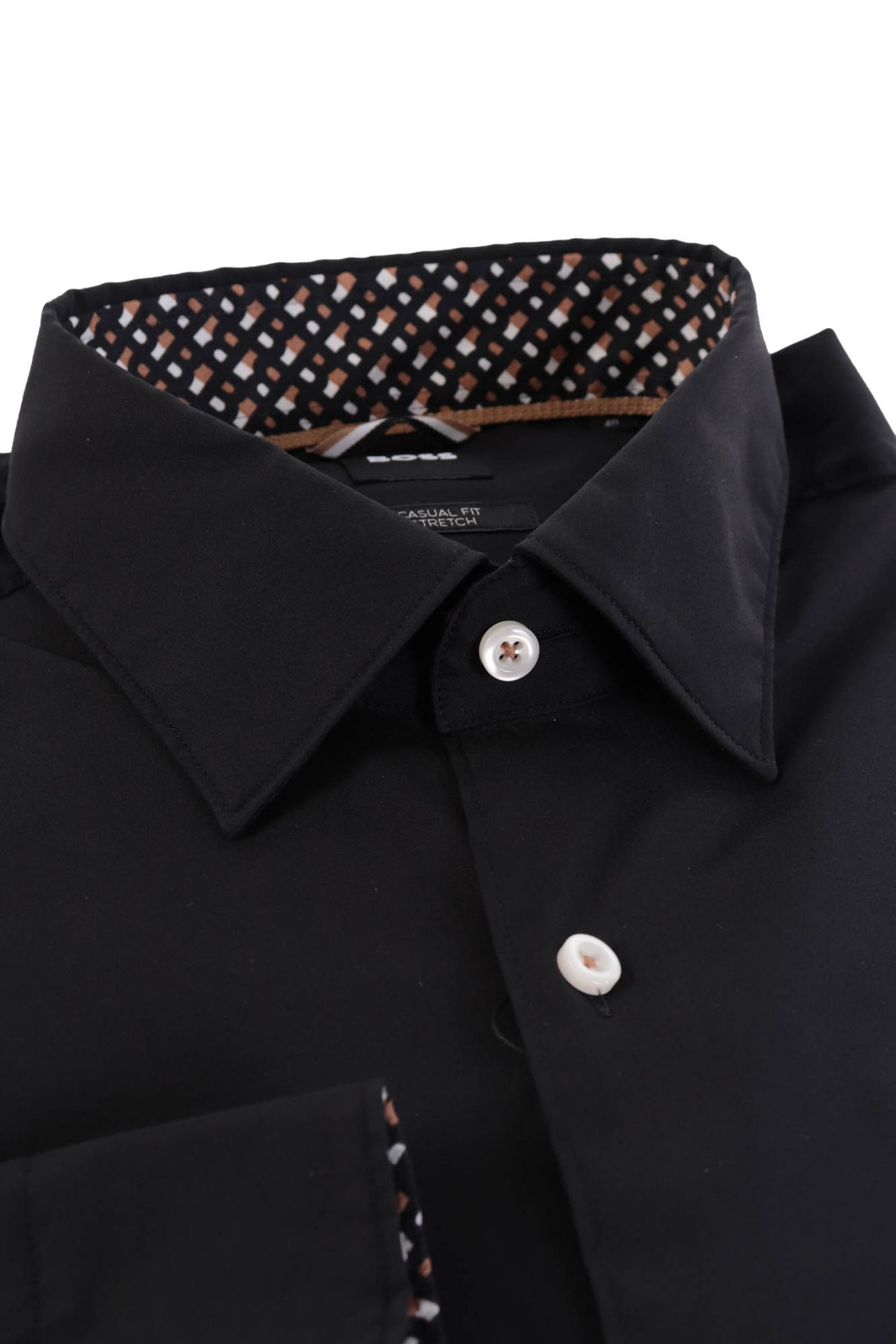 BOSS ΠΟΥΚΑΜΙΣΟ CASUAL FIT STRETCH C-HAL-KENT-C3-223 ΜΑΥΡΟ φωτογραφία