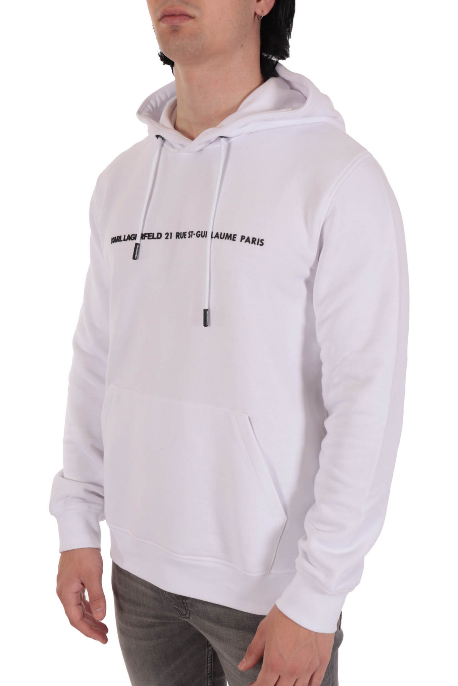 KARL LAGERFELD ΦΟΥΤΕΡ HOODIE LOGO 21 RUE ST-GUILLAUME ΛΕΥΚΟ